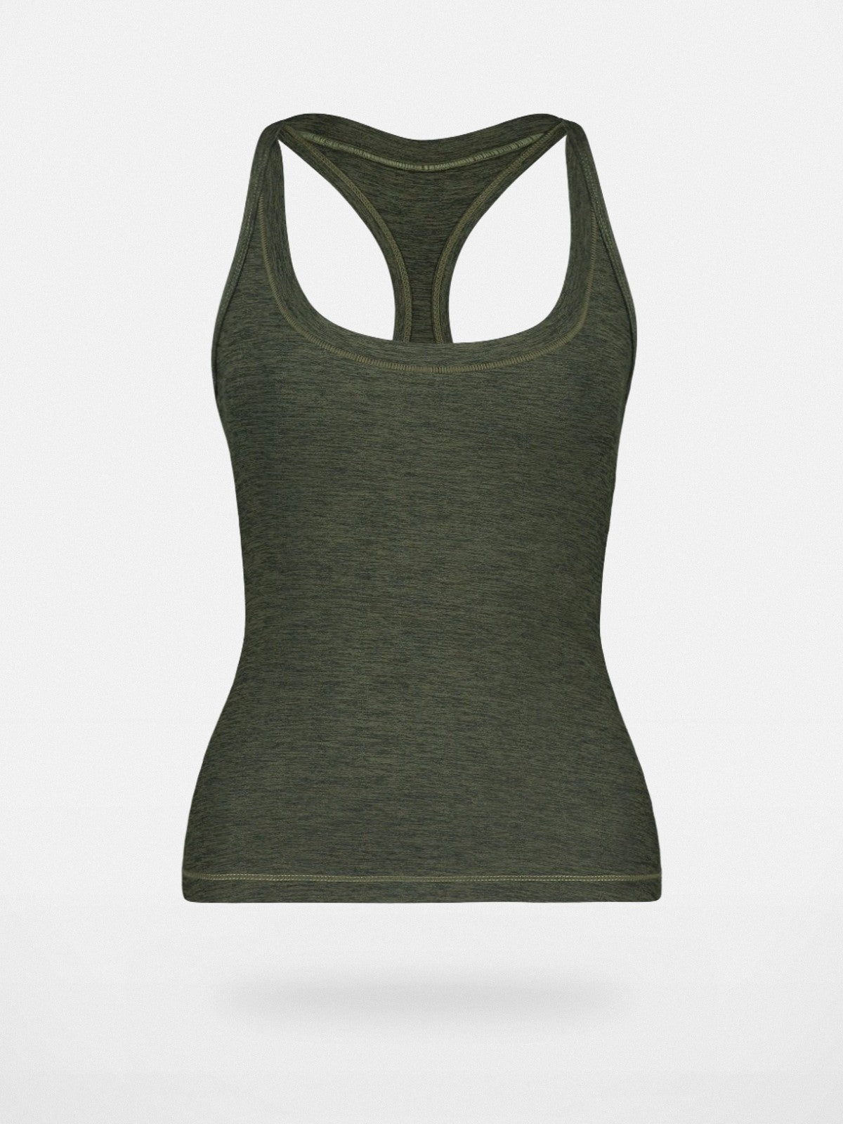 FaxCopyExpress Long U Cut Racer Tank in Olive