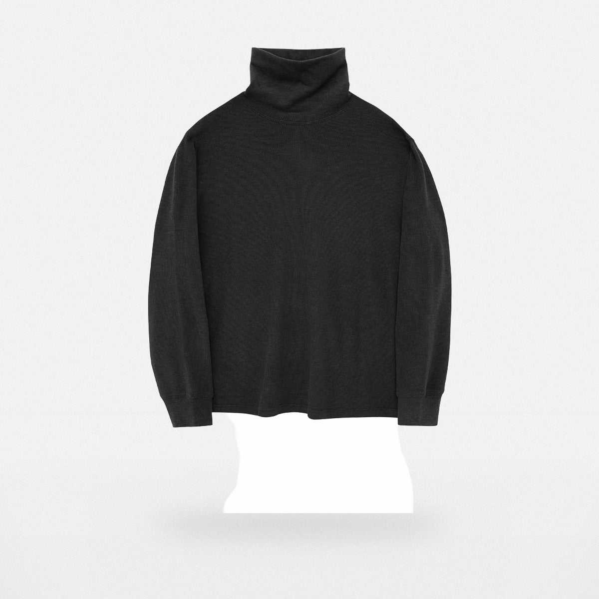 NANS Textured Slouchy Neck T Shirt in Black