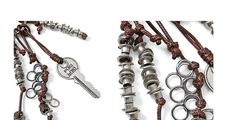 PUKI Reversible Faux Suede Plaid Hobo in Brown - Detail