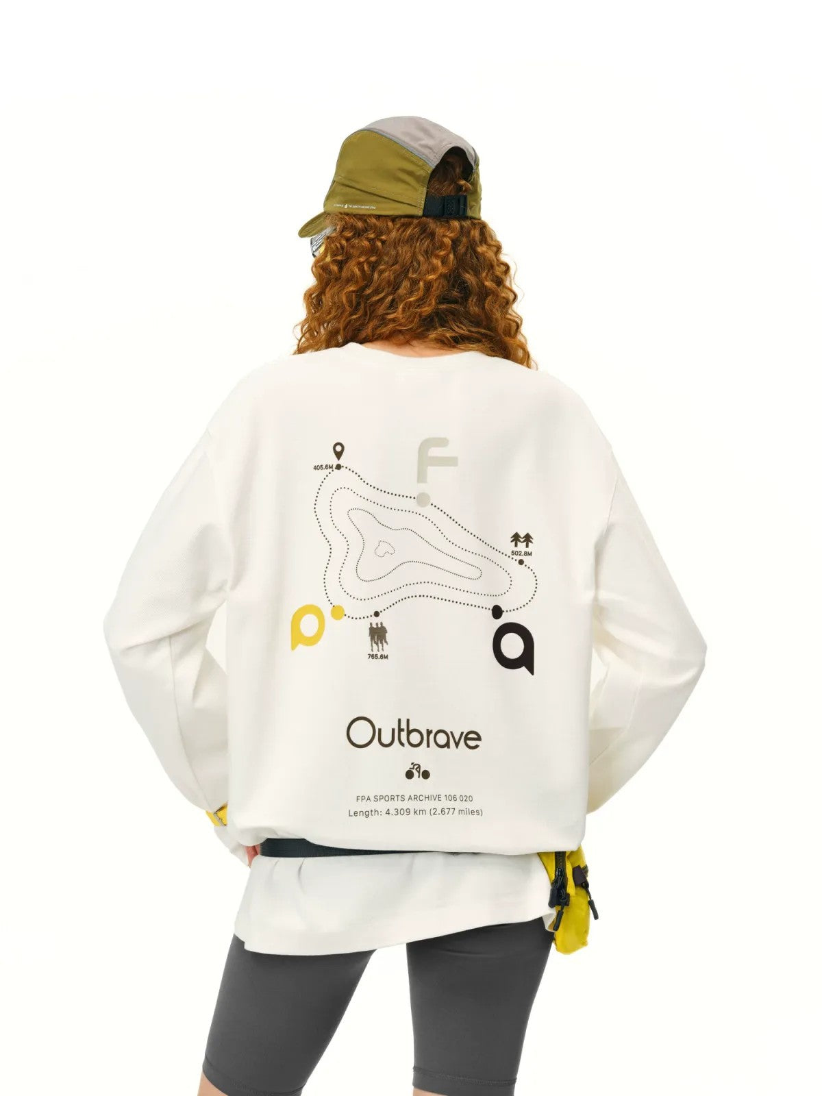 FPA Heavyweight Graphic Long Sleeve Tee in White - On Model