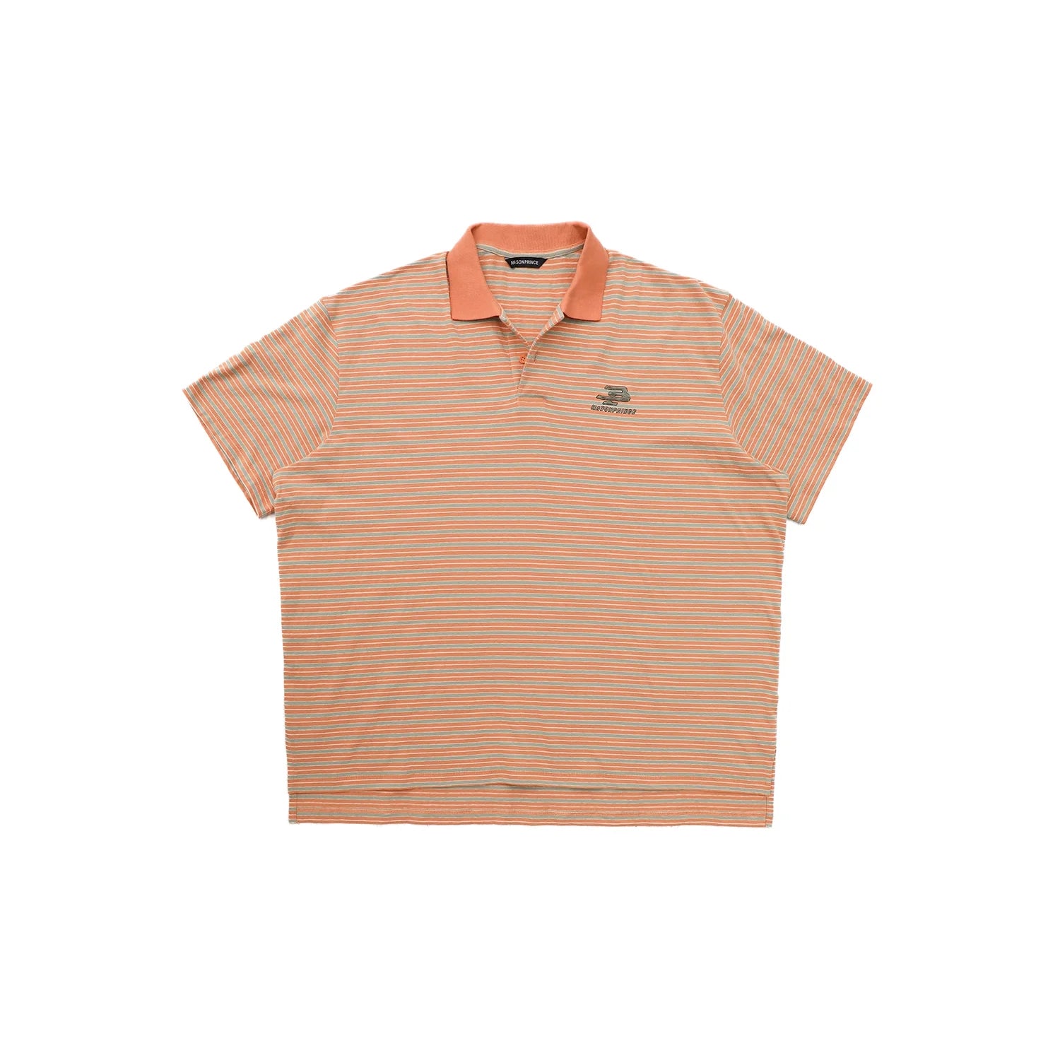 MASONPRINCE Vintage Striped Embroidered Polo Shirt