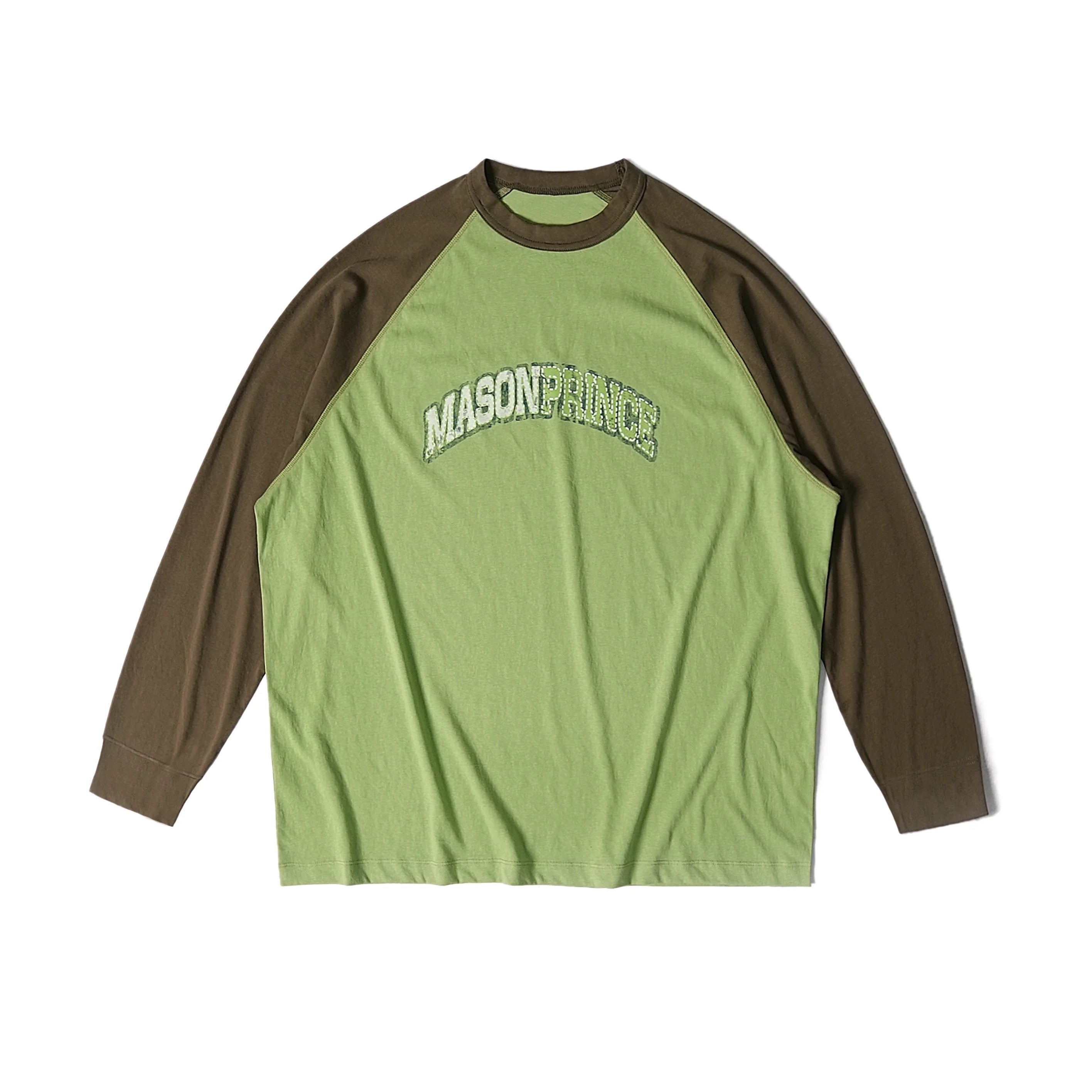 MASONPRINCE Men's Lightweight Long Sleeve Raglan T-Shirt - Loose Fit, Vintage Style