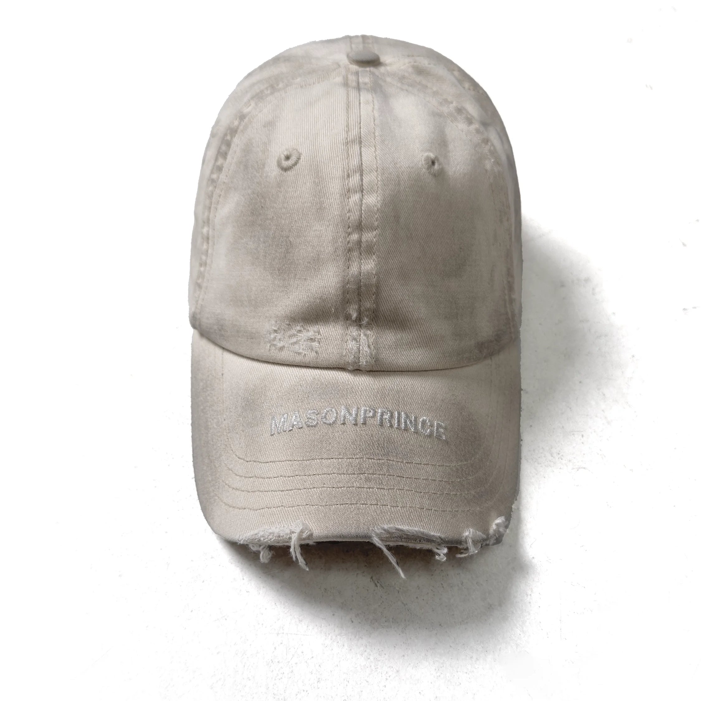MASONPRINCE Distressed Frayed Brim Curved Baseball Cap - Unisex Casual Hat