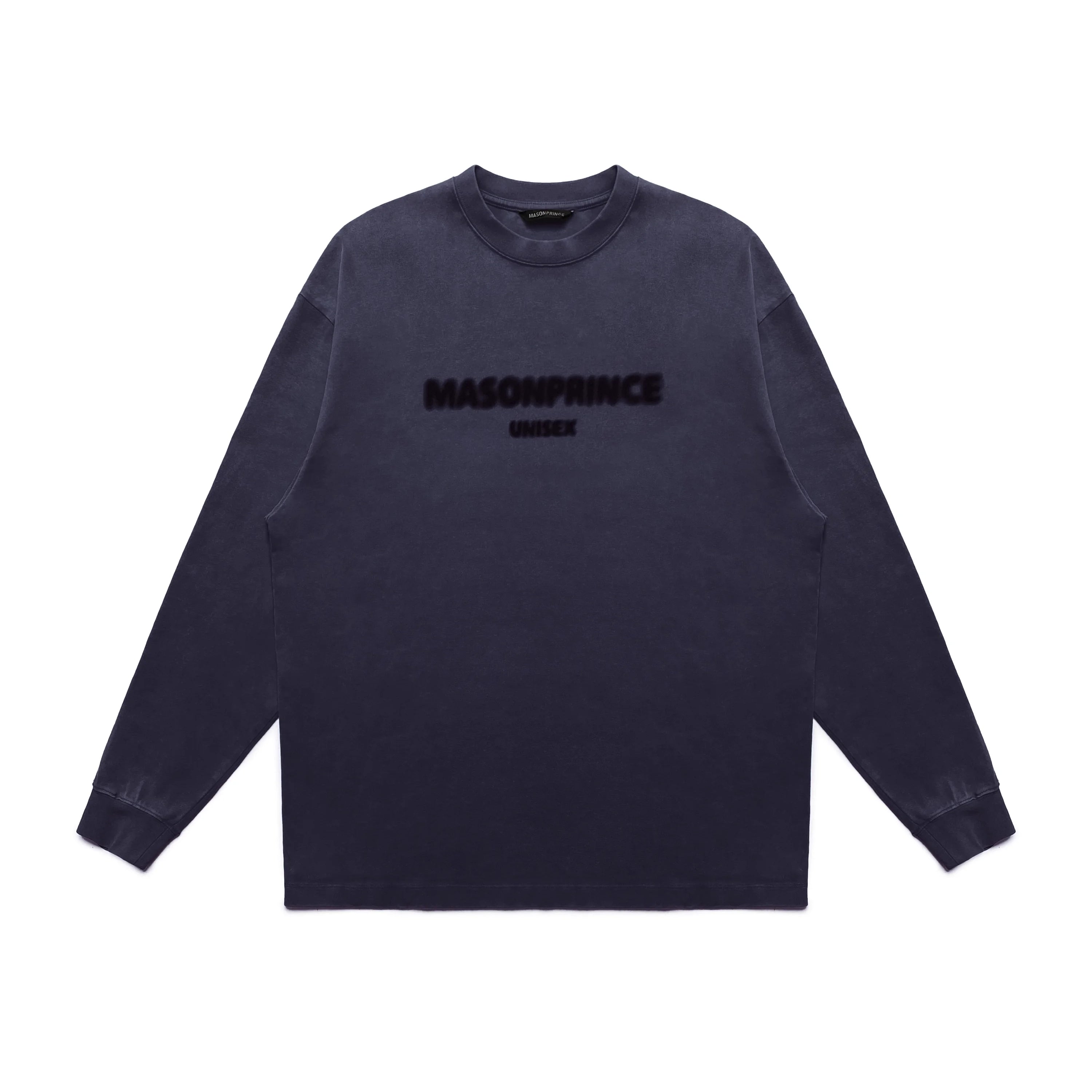 MASONPRINCE Unisex Blurred Print Long Sleeve Crewneck T-Shirt