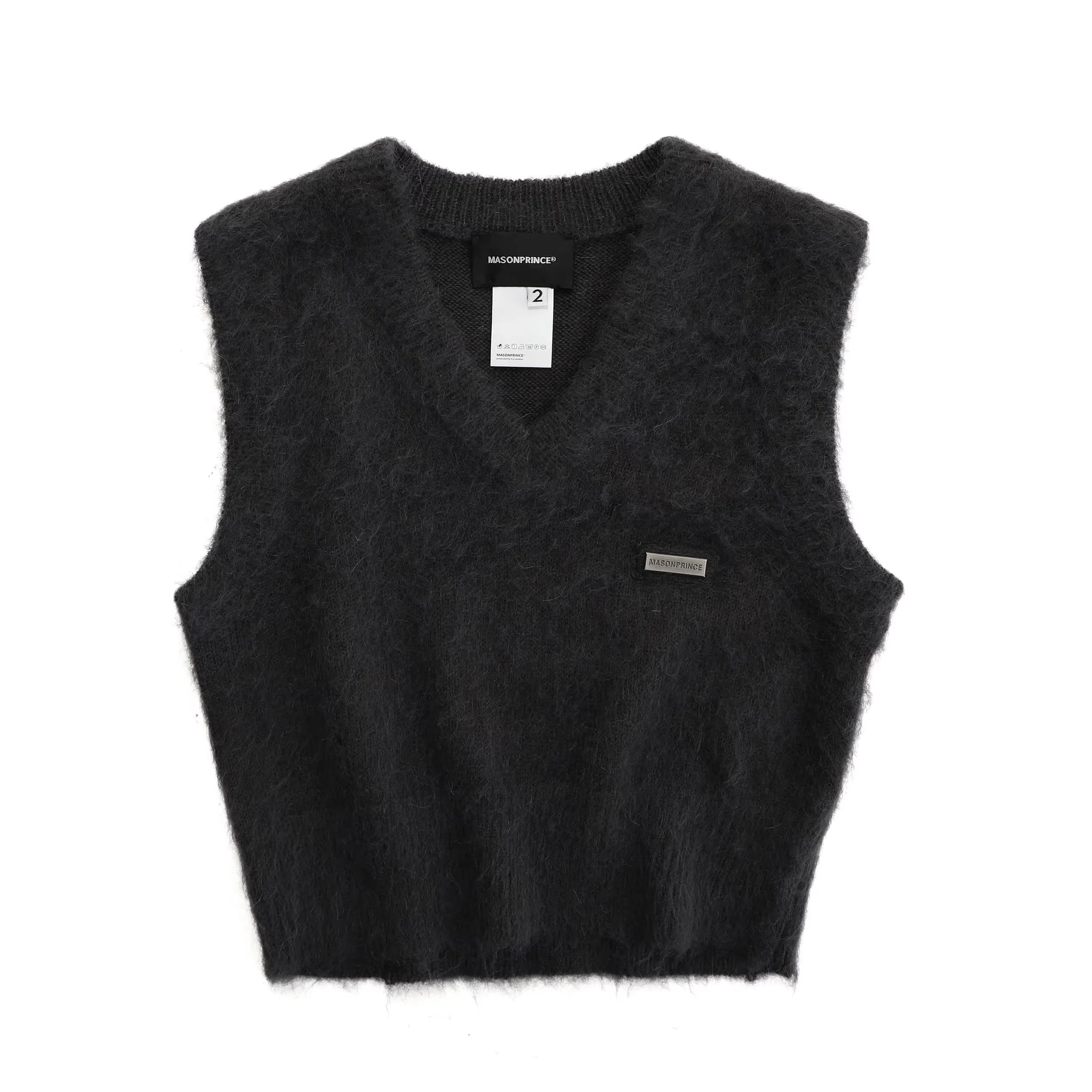 MASONPRINCE Women's Mohair Knit Cropped Vest