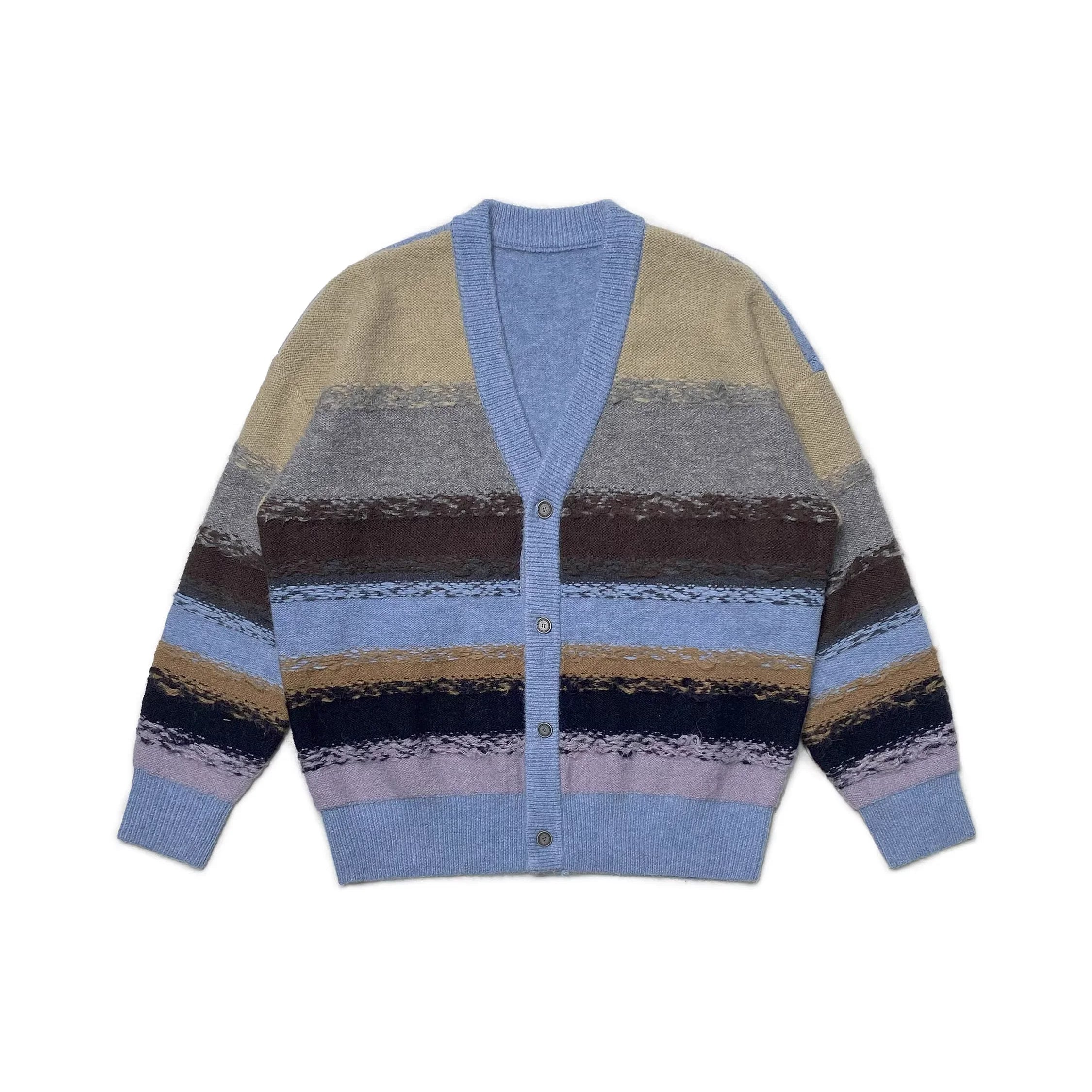 MASONPRINCE Multicolor Striped Jacquard Knit Cardigan