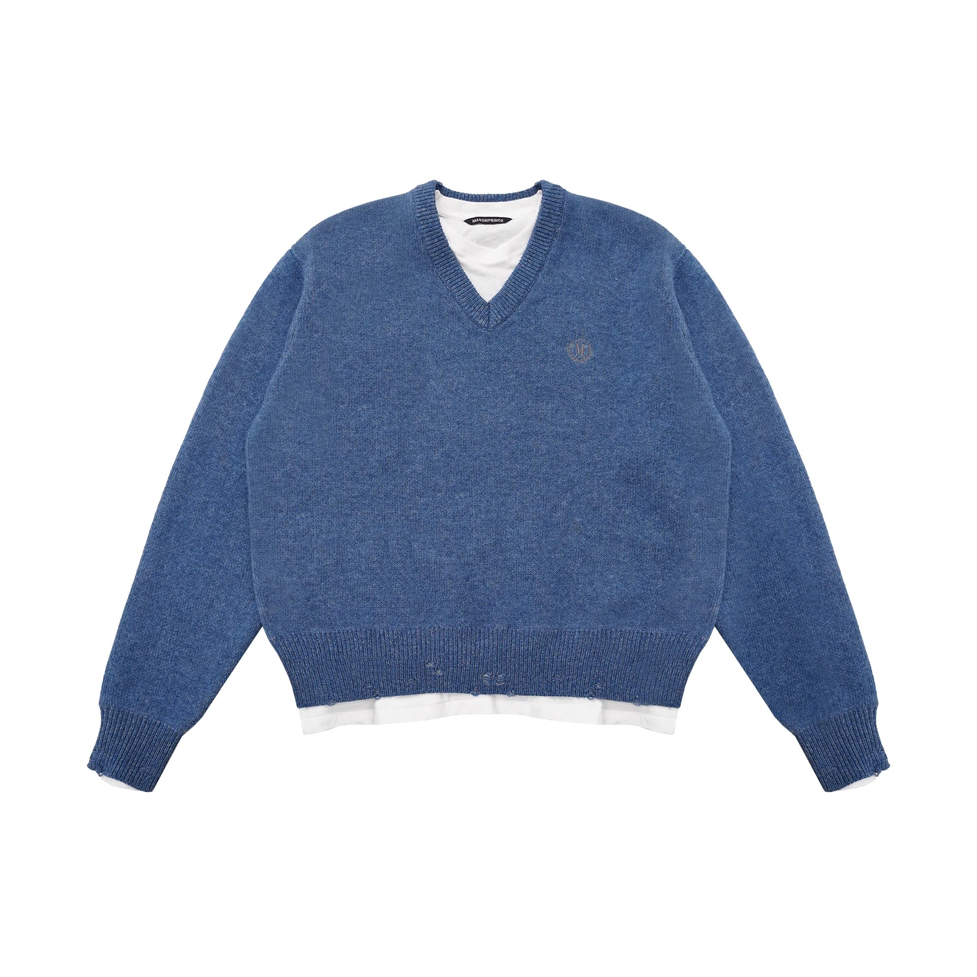 MASONPRINCE Men's Double-Layer Jacquard Knit Sweater