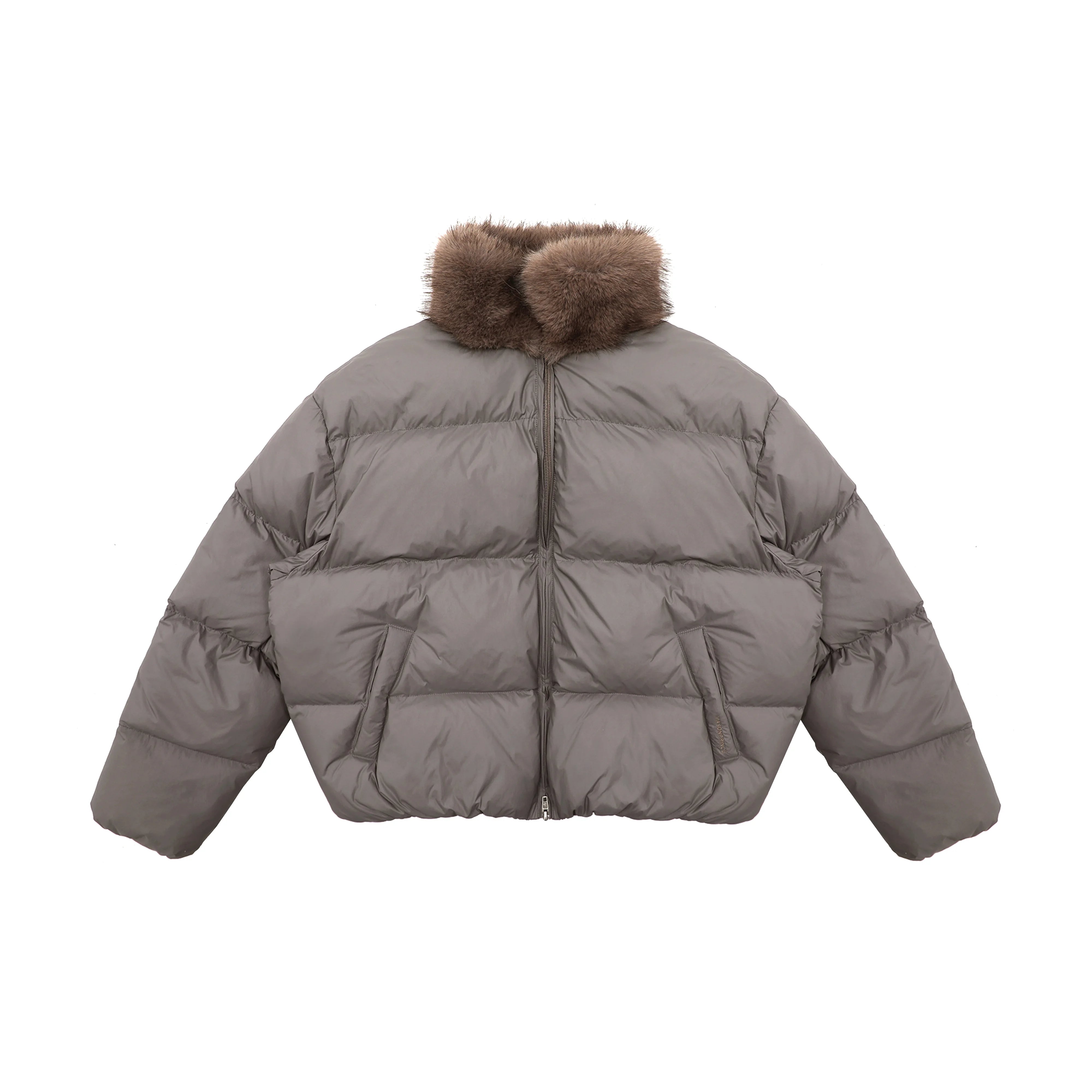 MASONPRINCE Women's Quilted Down Puffer Jacket with Faux Fur Collar
