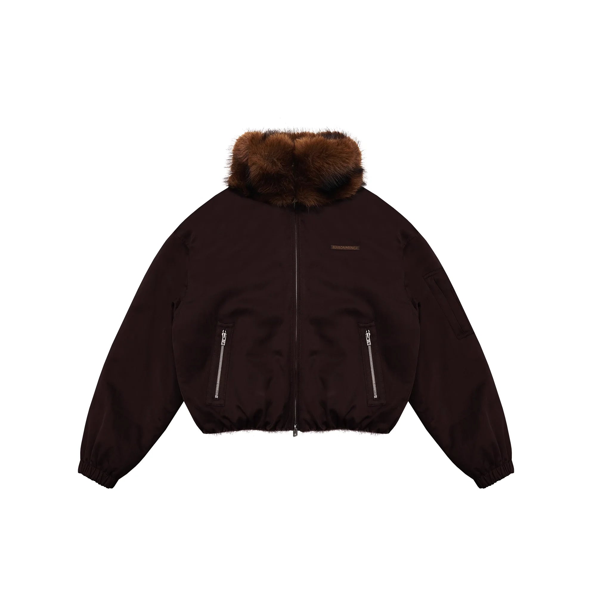 MASONPRINCE Men's Winter Fur Collar Cocoon Bomber Jacket