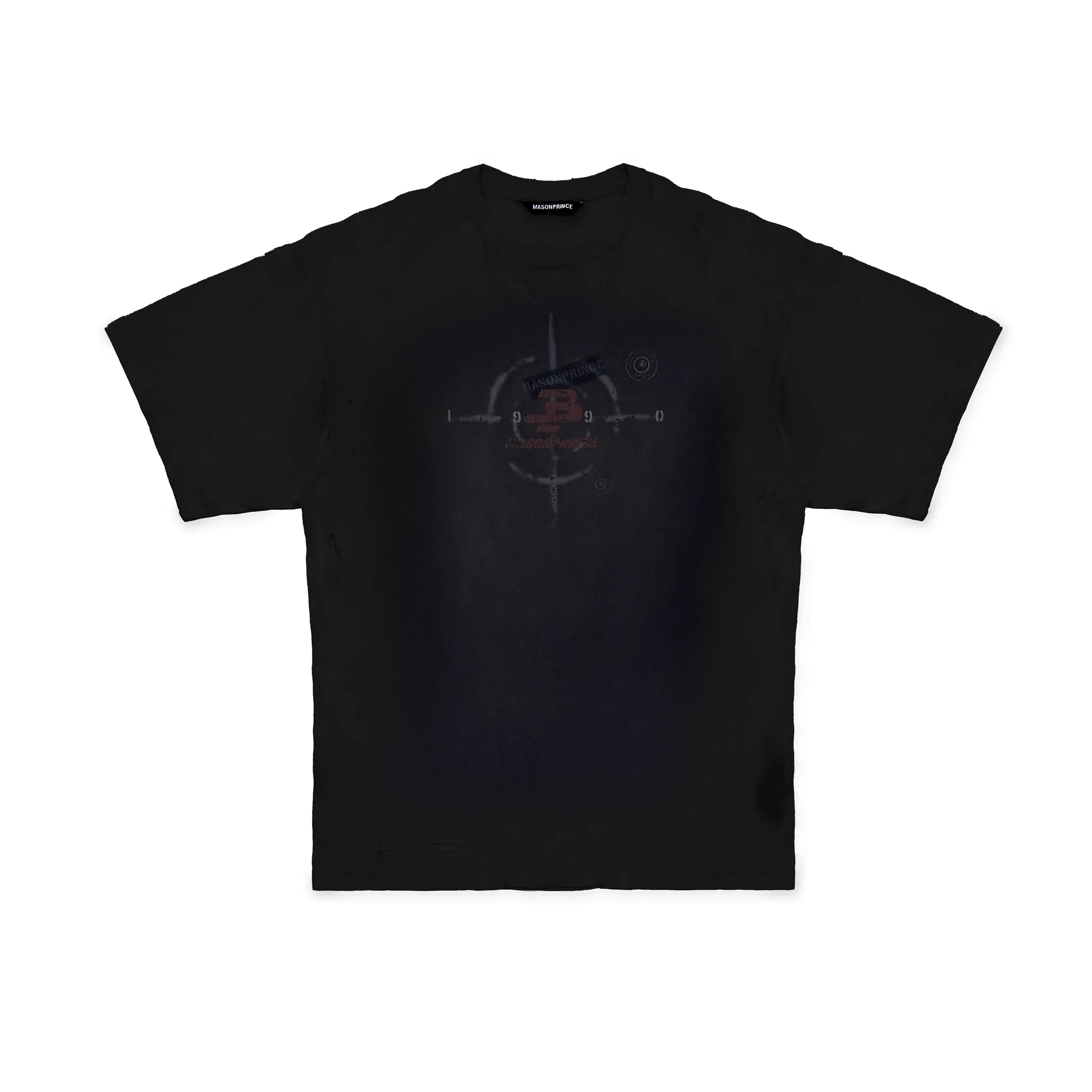 MASONPRINCE Layered Look Distressed Target Graphic T-Shirt