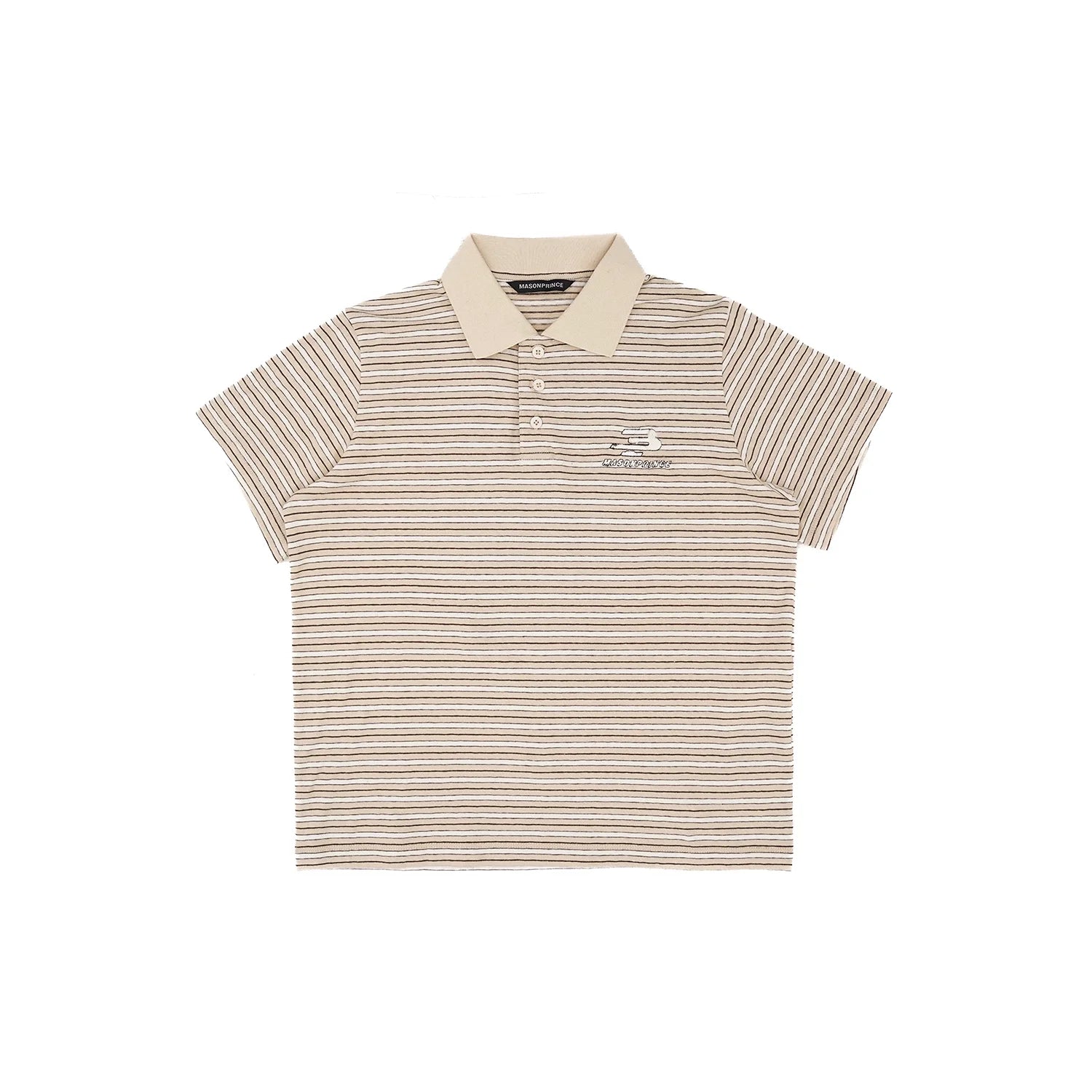 MASONPRINCE Vintage Striped Embroidered Polo Shirt