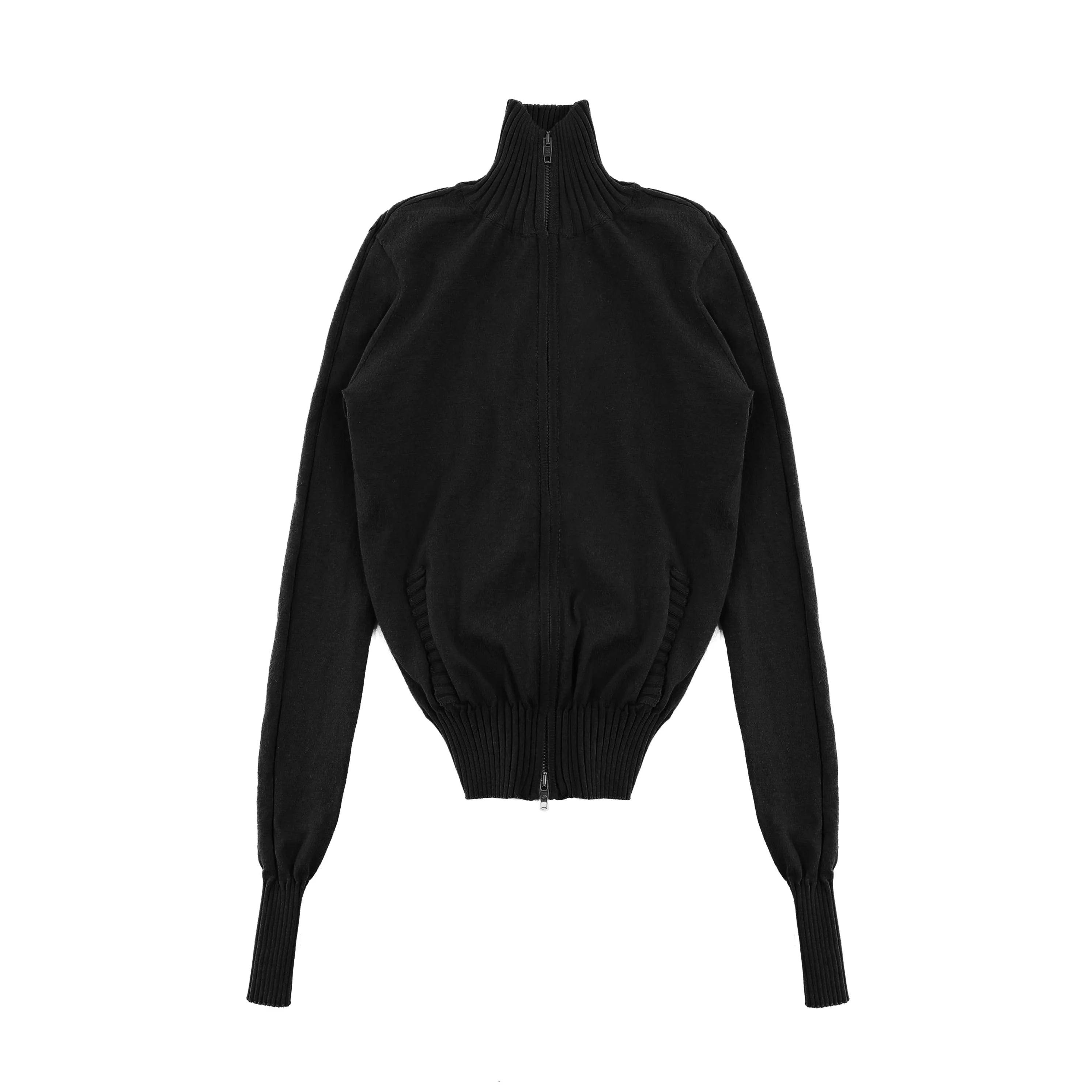 MASONPRINCE Women's High-Neck Cotton-Feel Zip-Up Cardigan