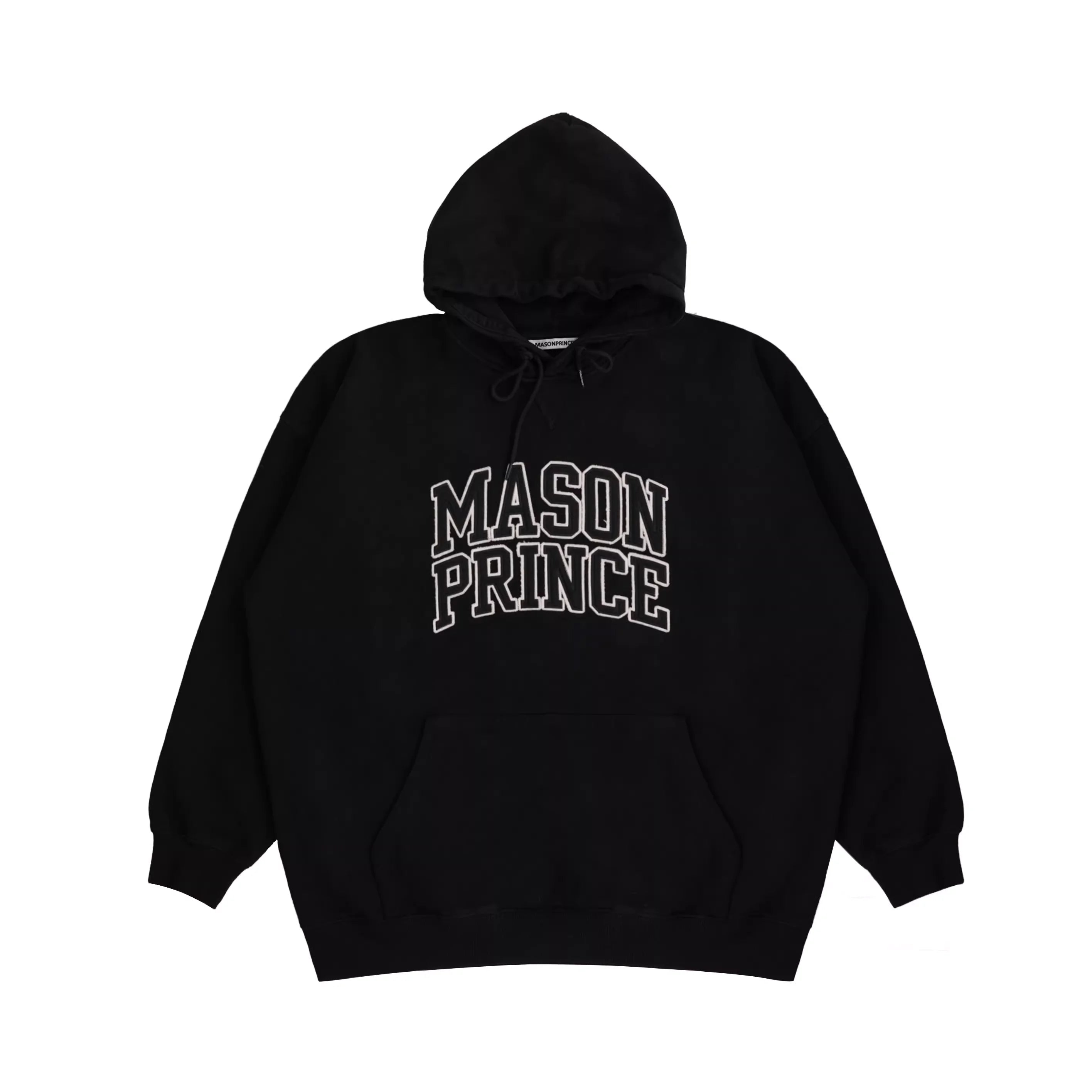 MASONPRINCE Men's Retro Patch Embroidery Hooded Sweatshirt