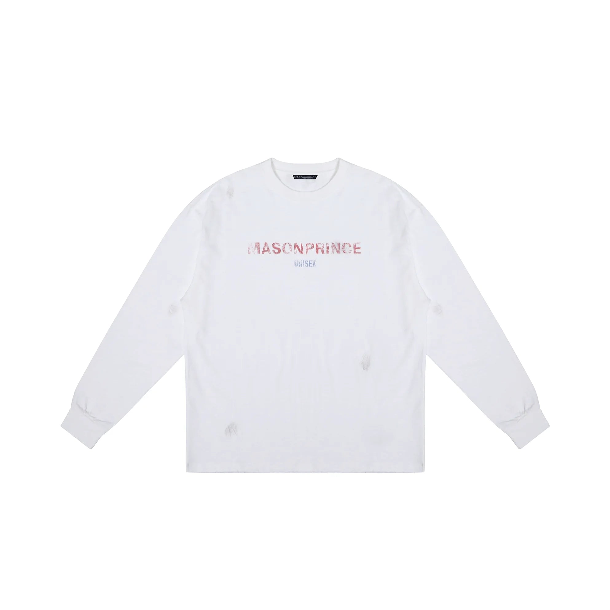 MASONPRINCE Distressed Black Streetwear Set with Red Print