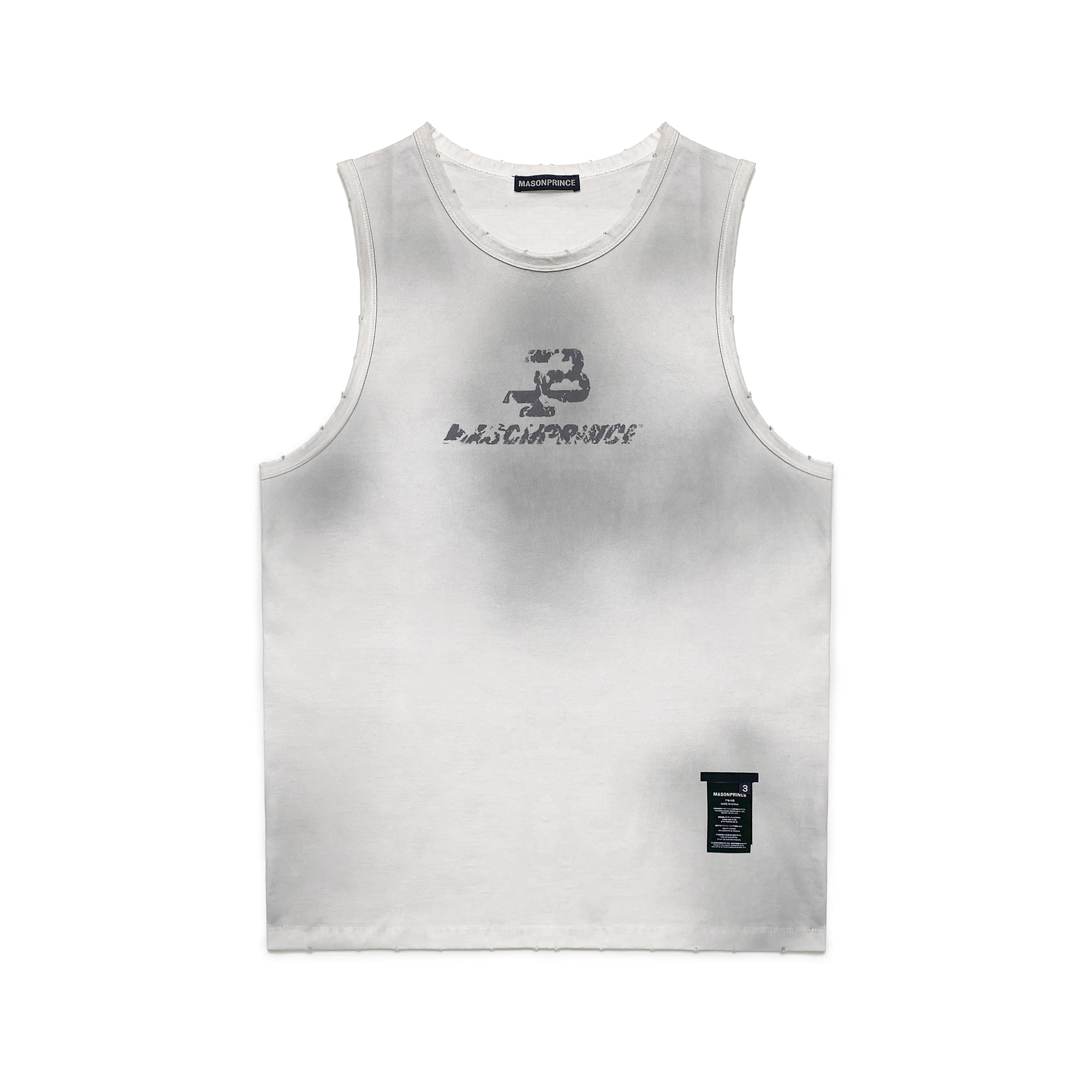 MASONPRINCE Men's Distressed Sleeveless Graphic Tank Top