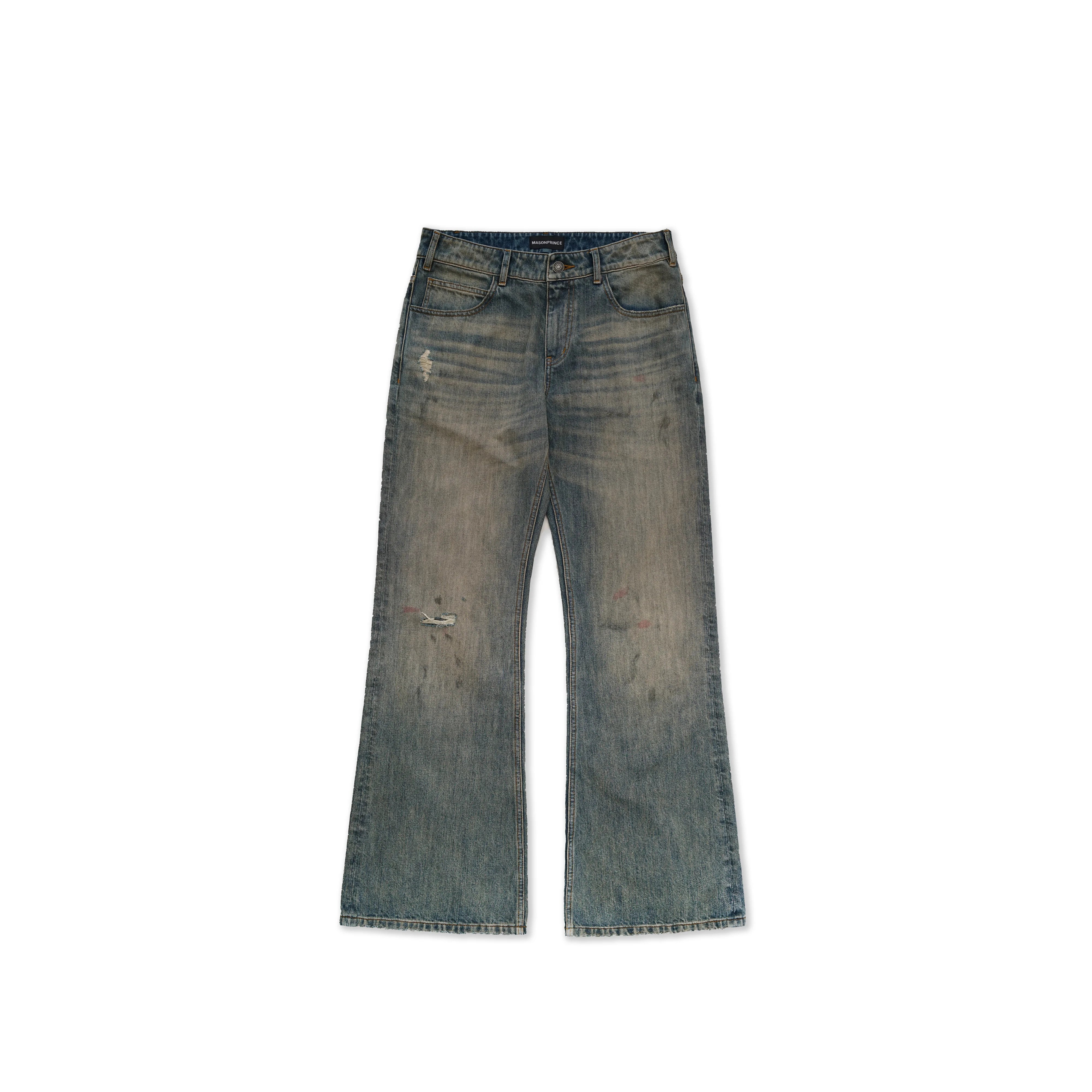 MASONPRINCE Women's Bootcut Distressed Washed Denim Jeans