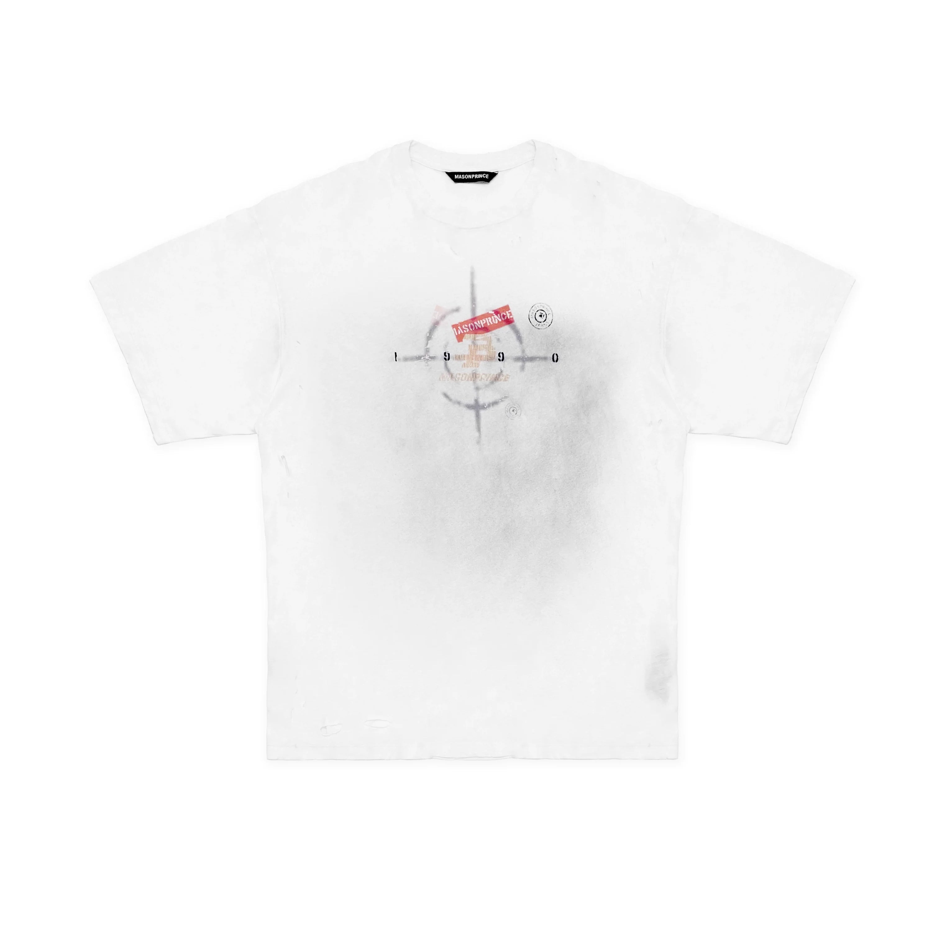 MASONPRINCE Layered Look Distressed Target Graphic T-Shirt
