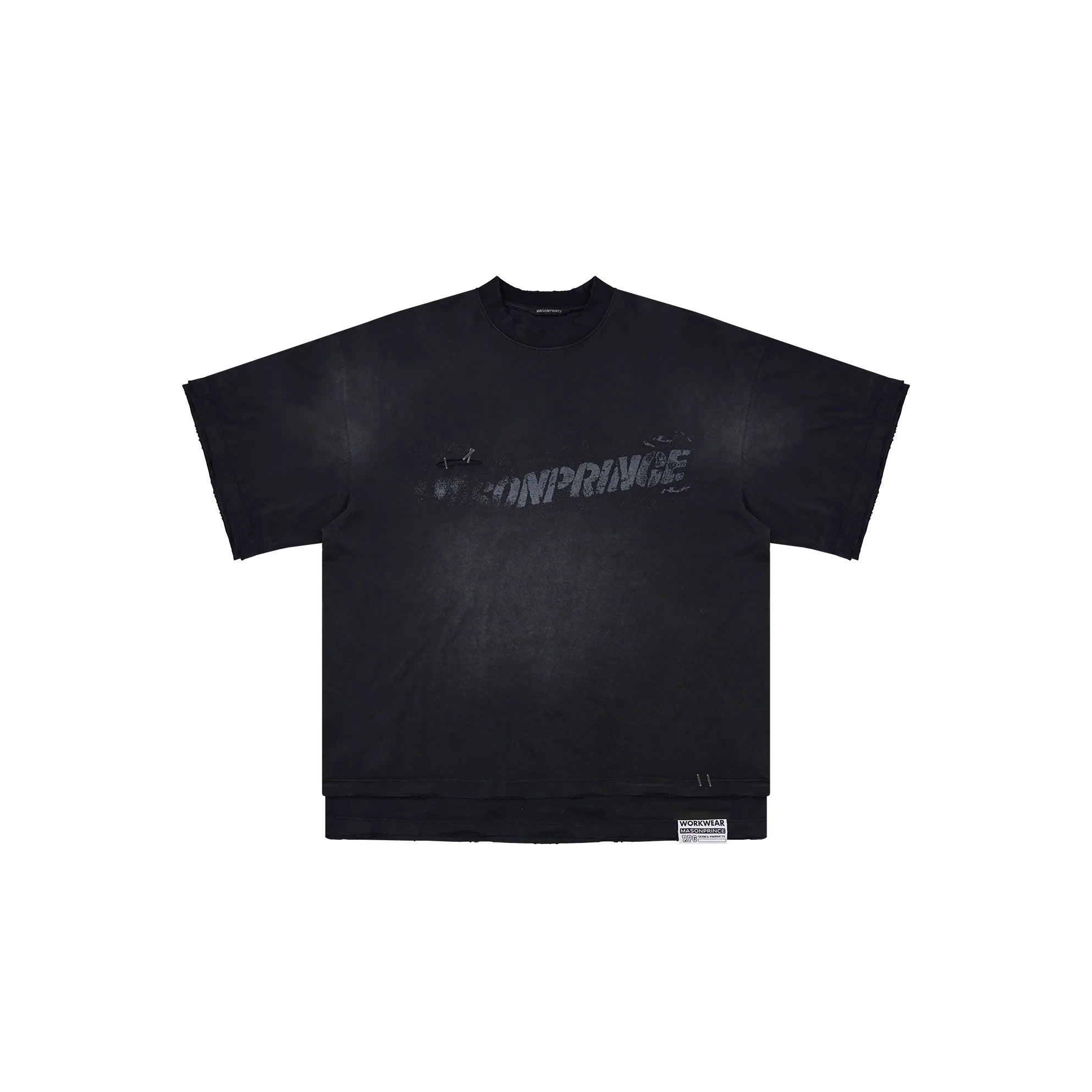 MASONPRINCE Double-Layer Distressed Zip Hoodie and Wide-Leg Pants Set