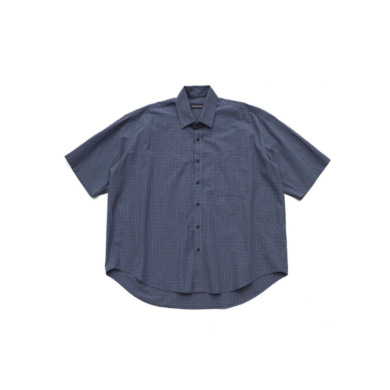 MASONPRINCE Men's Vintage Washed Cotton Loose Fit Short Sleeve Shirt