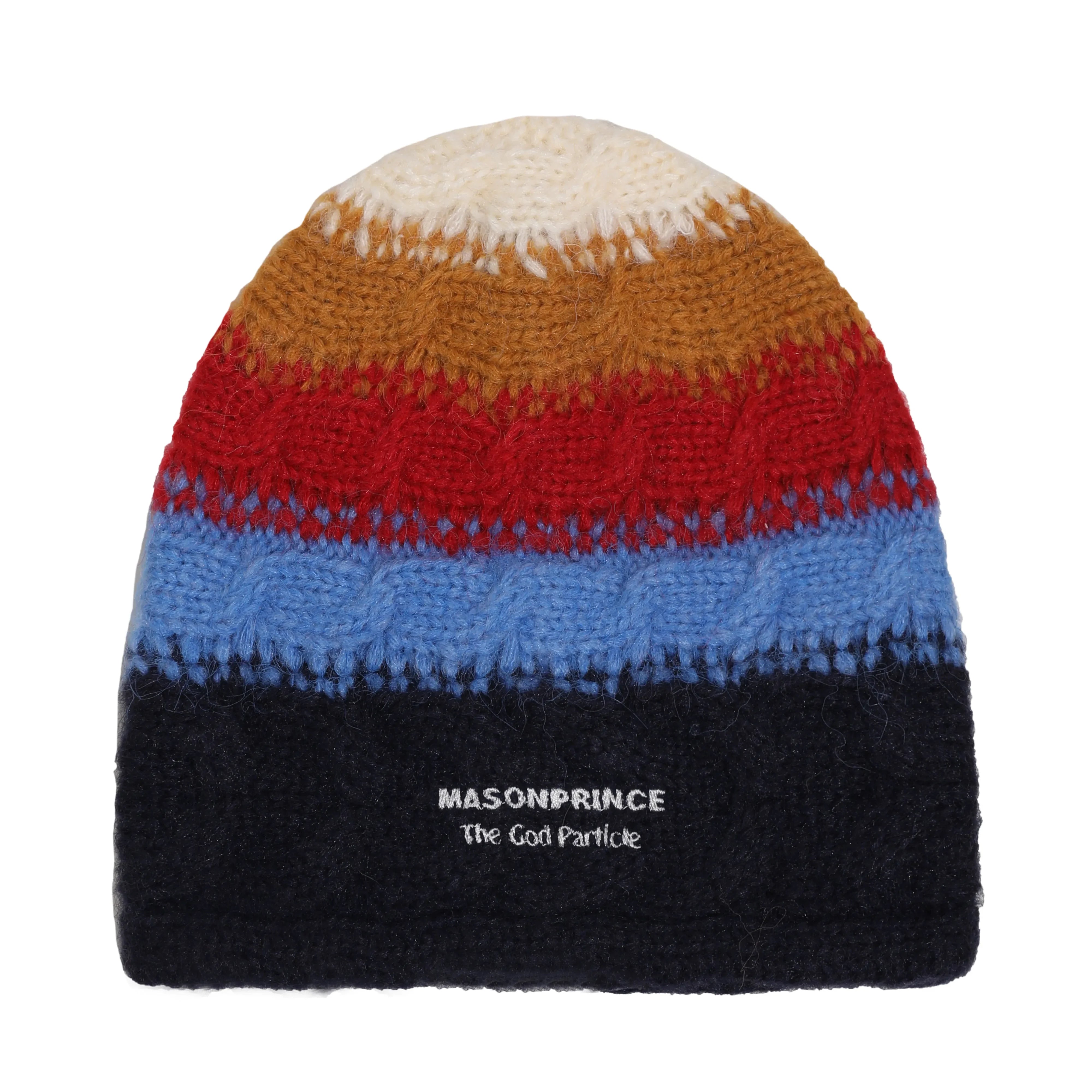 MASONPRINCE Gradient Striped Fuzzy Knit Beanie