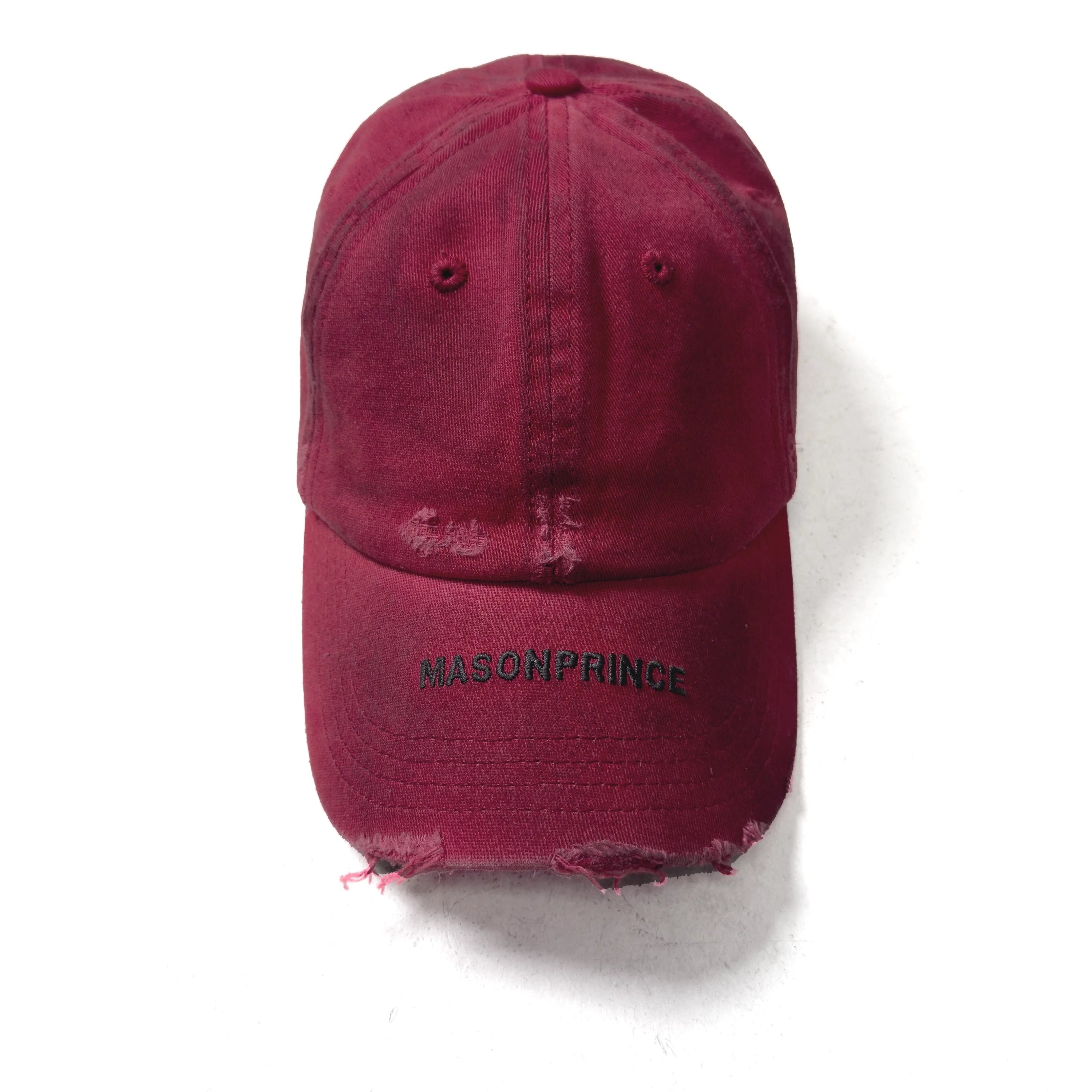 MASONPRINCE Distressed Frayed Brim Curved Baseball Cap - Unisex Casual Hat