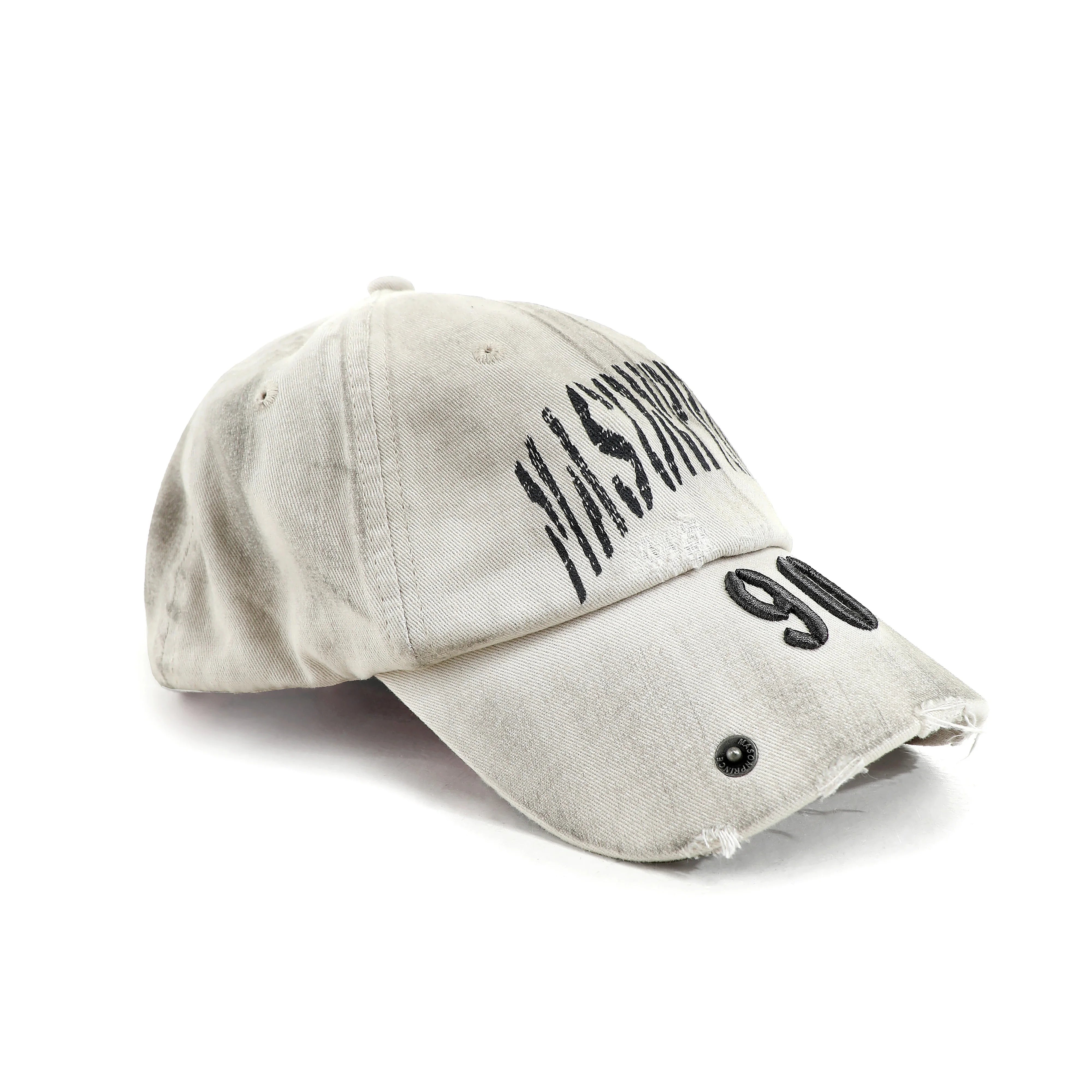 MASONPRINCE Distressed Curved-Brim Baseball Cap