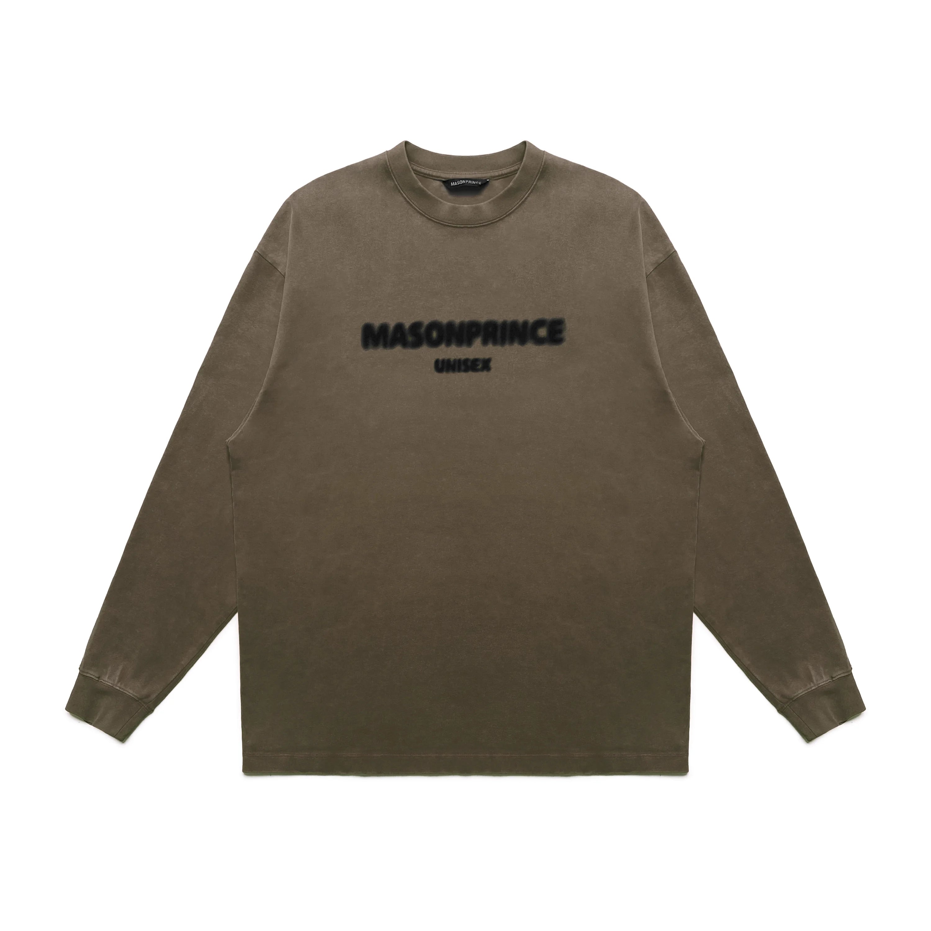 MASONPRINCE Unisex Blurred Print Long Sleeve Crewneck T-Shirt
