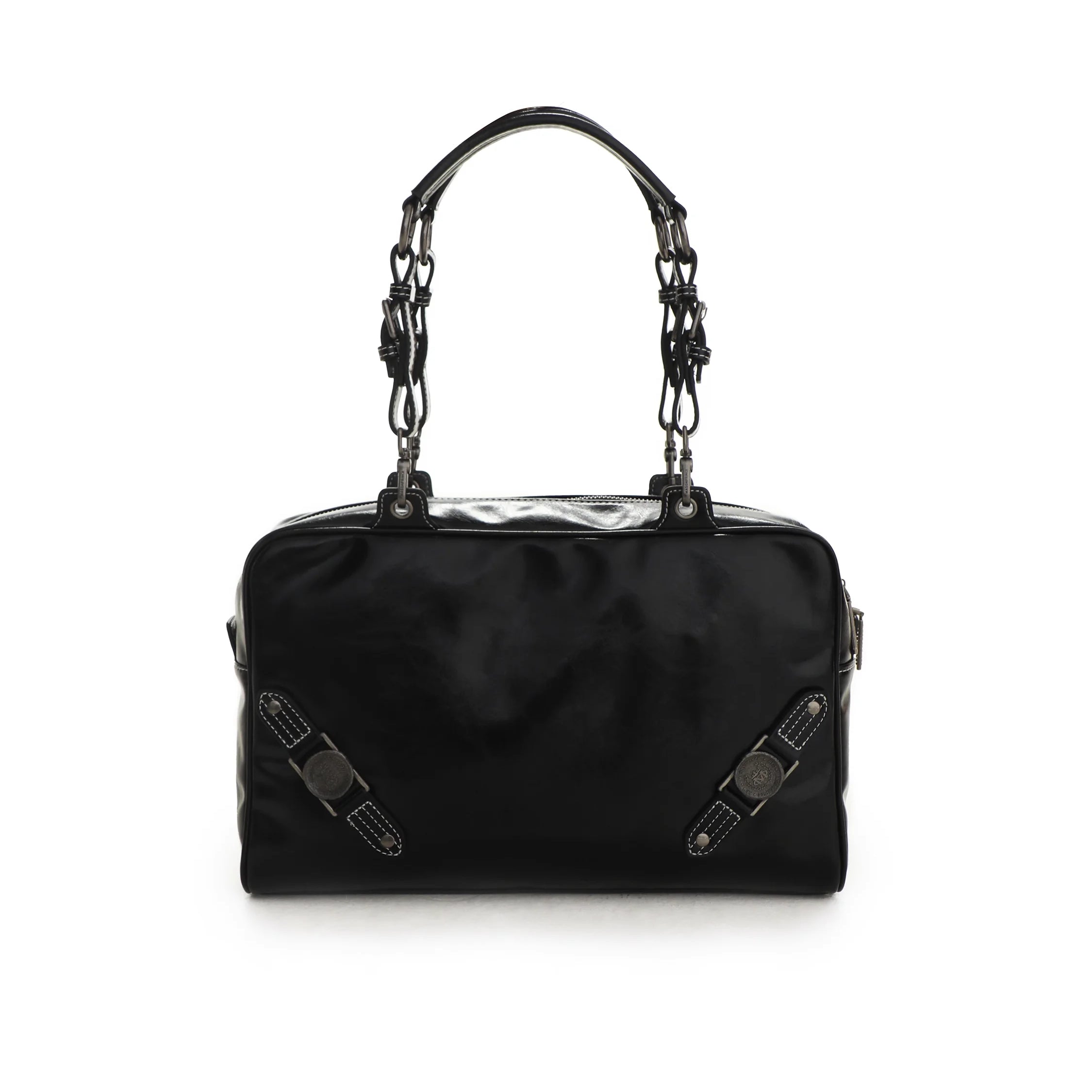 MASONPRINCE Oil Wax Leather Crossbody Shoulder Bag with Metal Accents