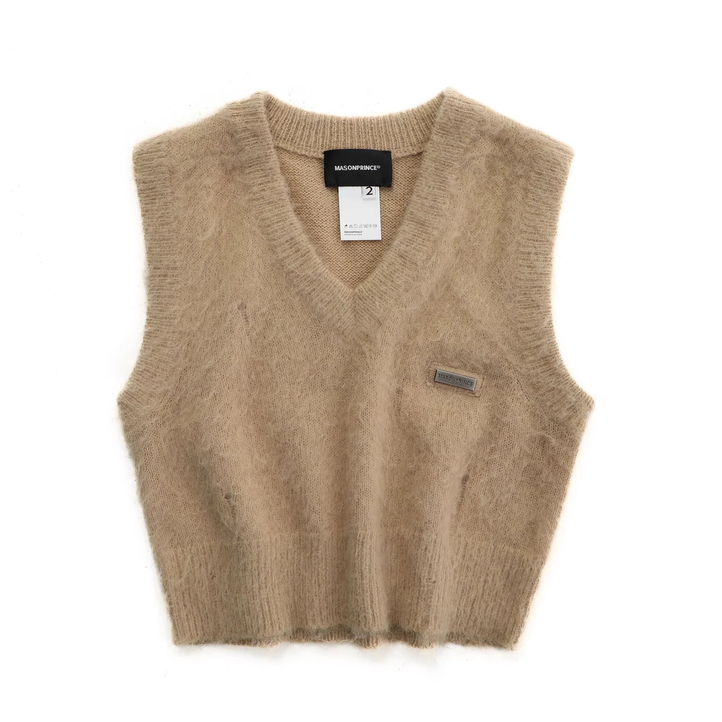 MASONPRINCE Women's Mohair Knit Cropped Vest
