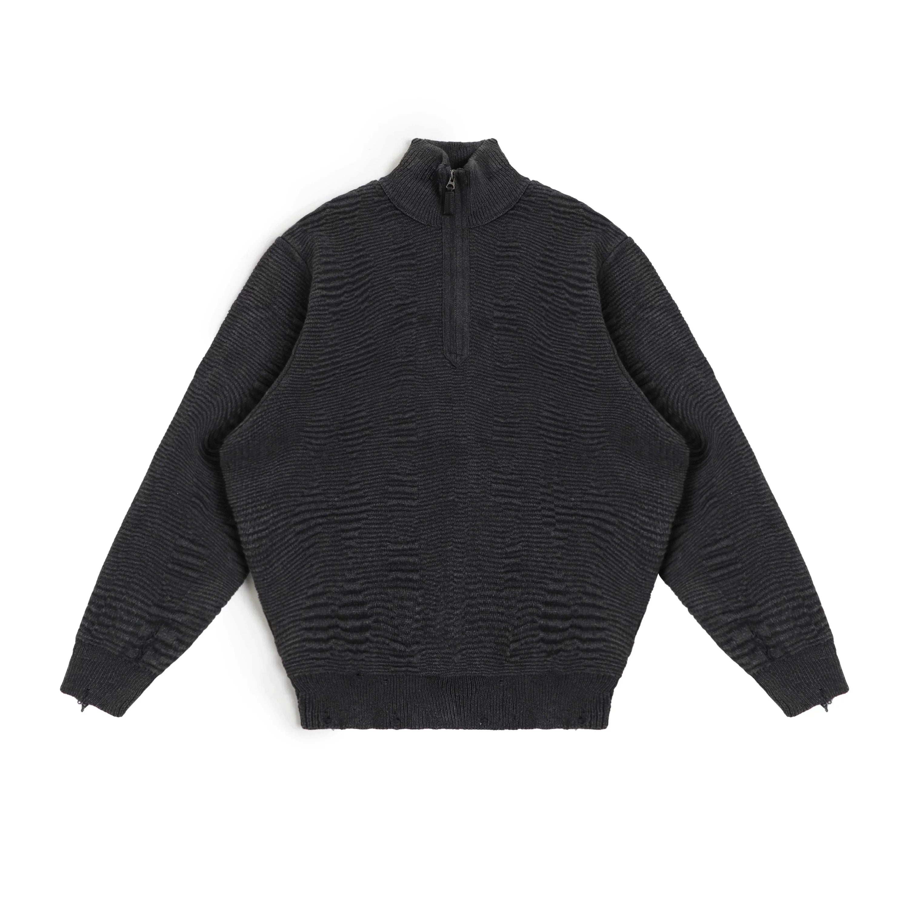 MASONPRINCE Men's Geometric Embossed Half-Zip Sweater