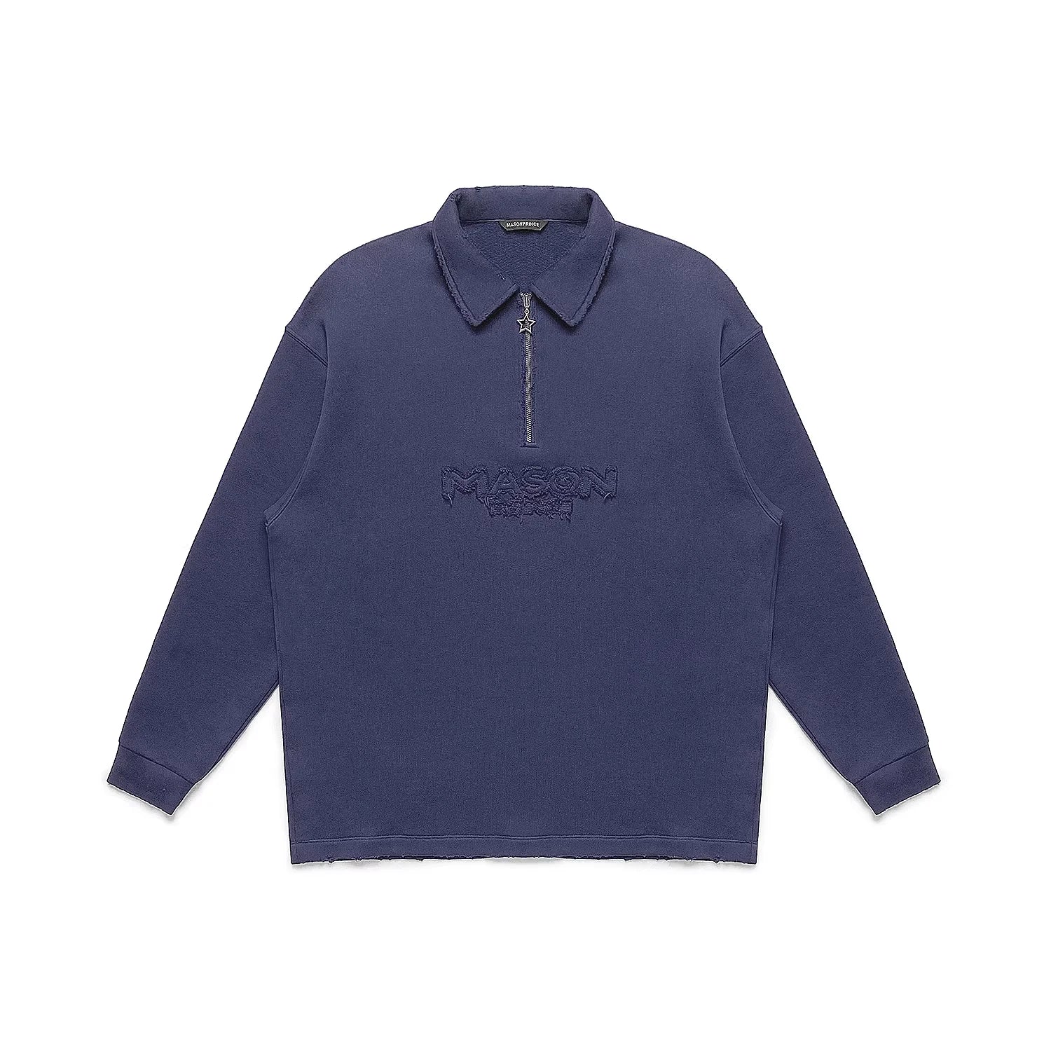 MASONPRINCE Men's Terry Knit Half-Zip Polo Sweatshirt