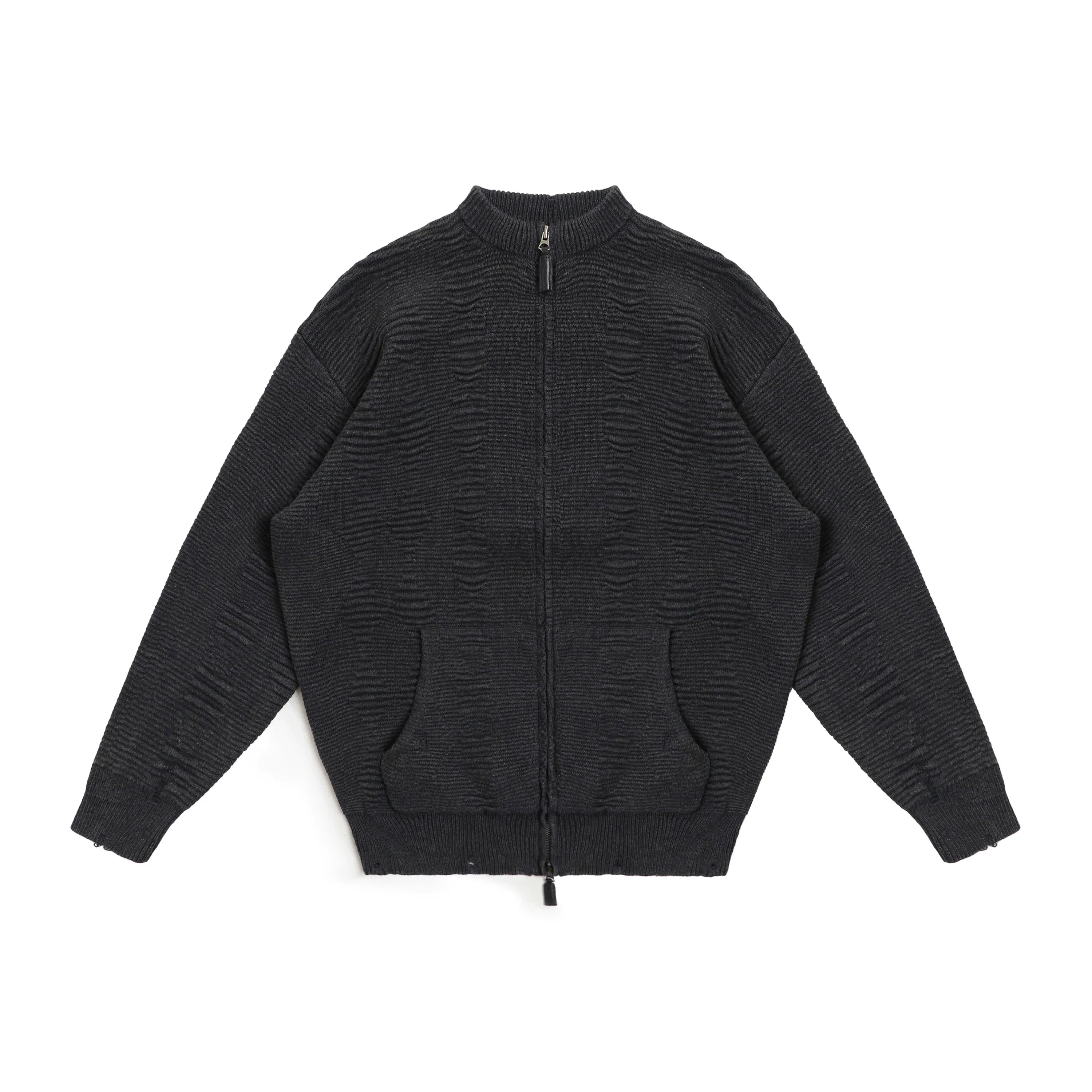 MASONPRINCE Men's Geometric Embossed Half-Zip Sweater