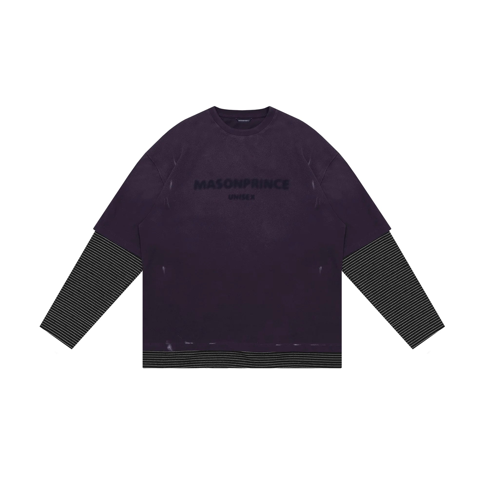 MASONPRINCE Unisex Vintage Striped Layered Long Sleeve Shirt