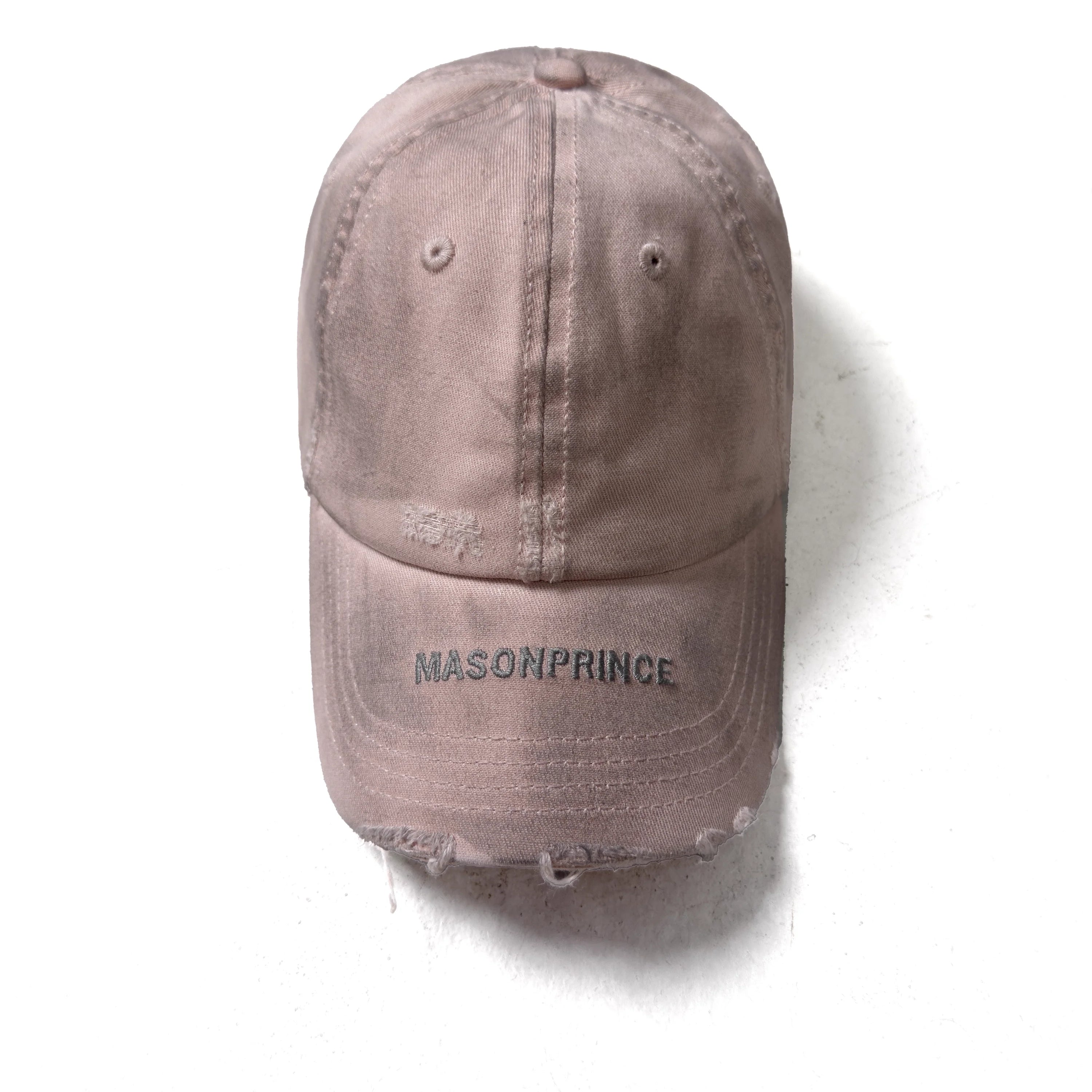 MASONPRINCE Distressed Frayed Brim Curved Baseball Cap - Unisex Casual Hat