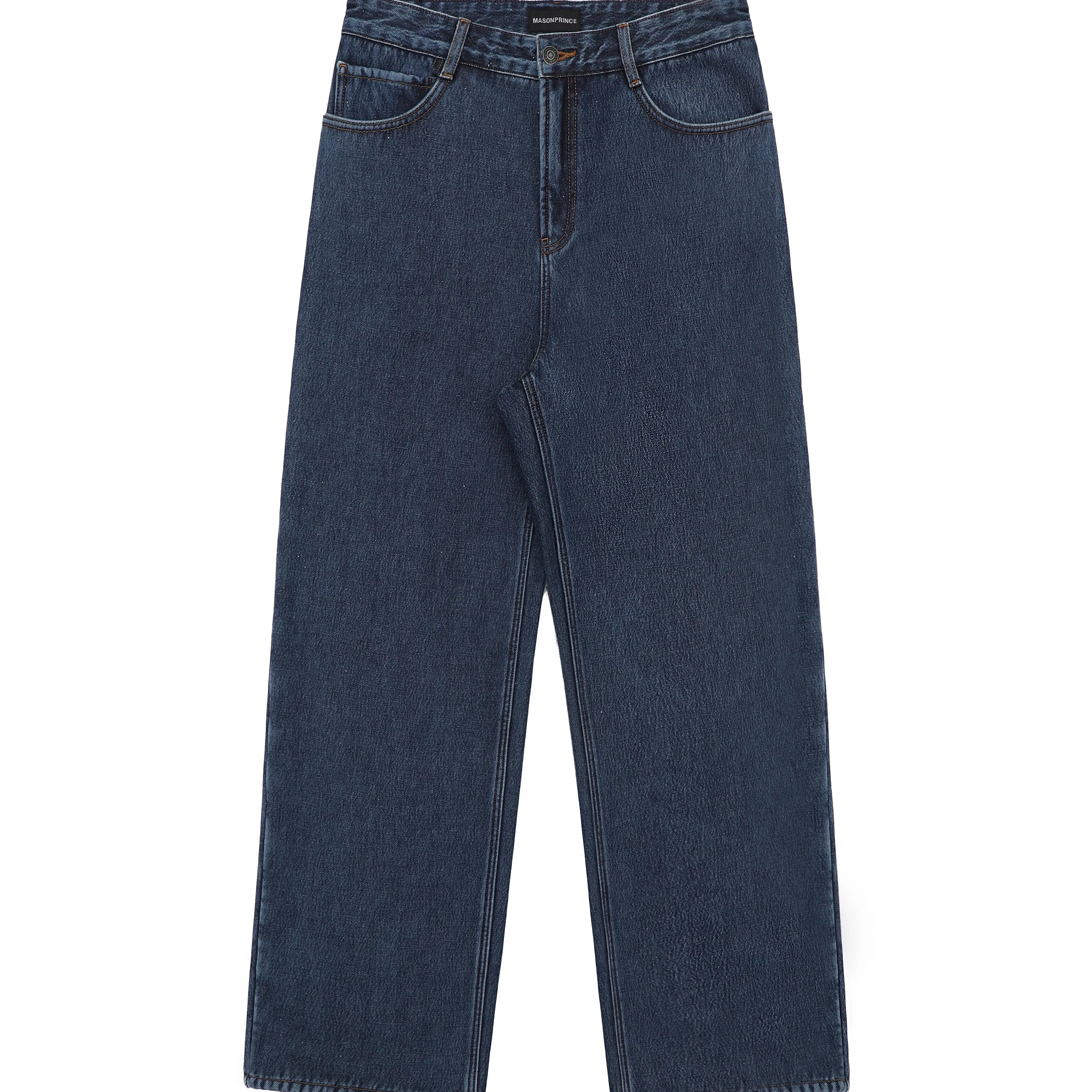 MASONPRINCE Fleece-Lined High-Waisted Straight-Leg Jeans