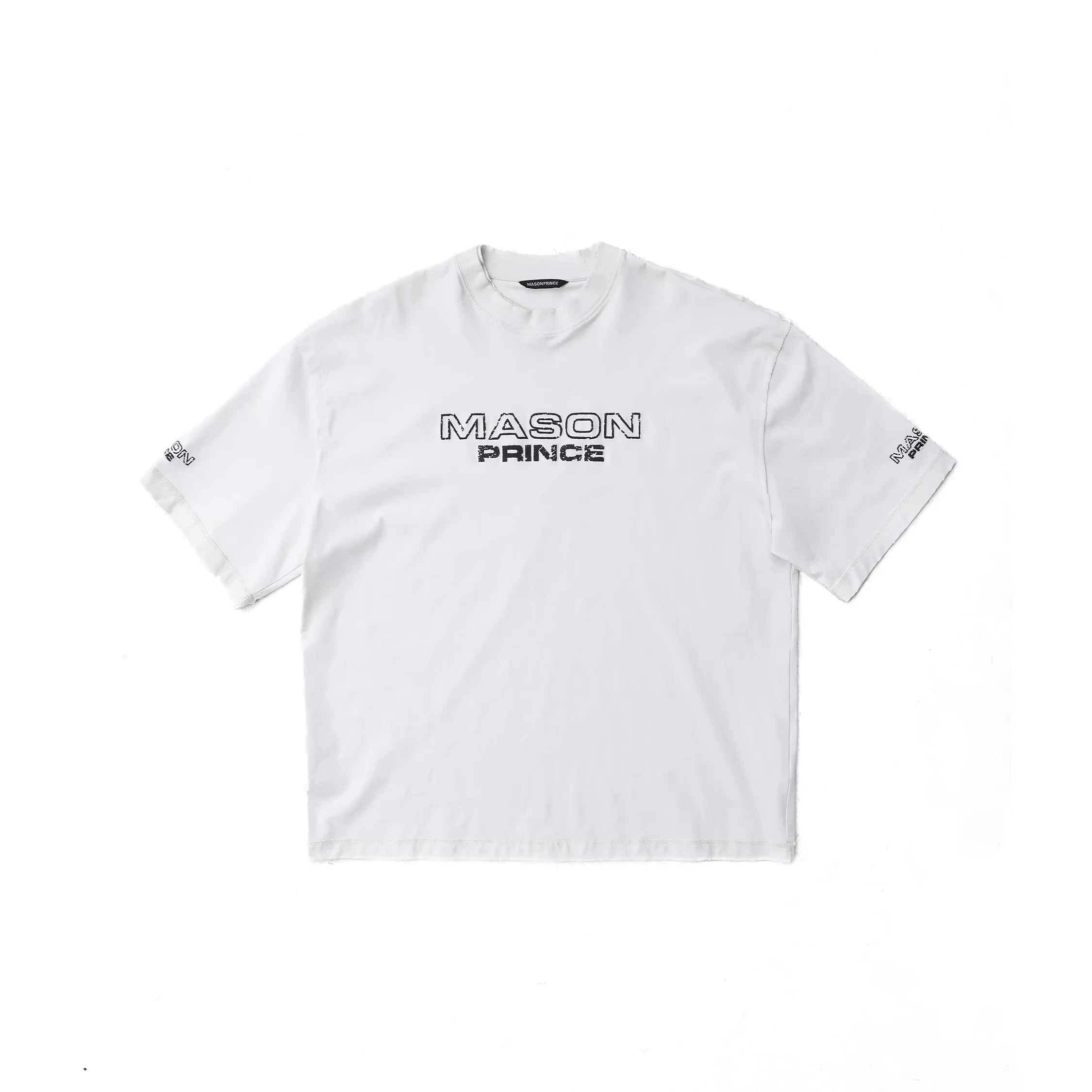 MASONPRINCE Men's Double Collar Embroidered Short Sleeve T-Shirt