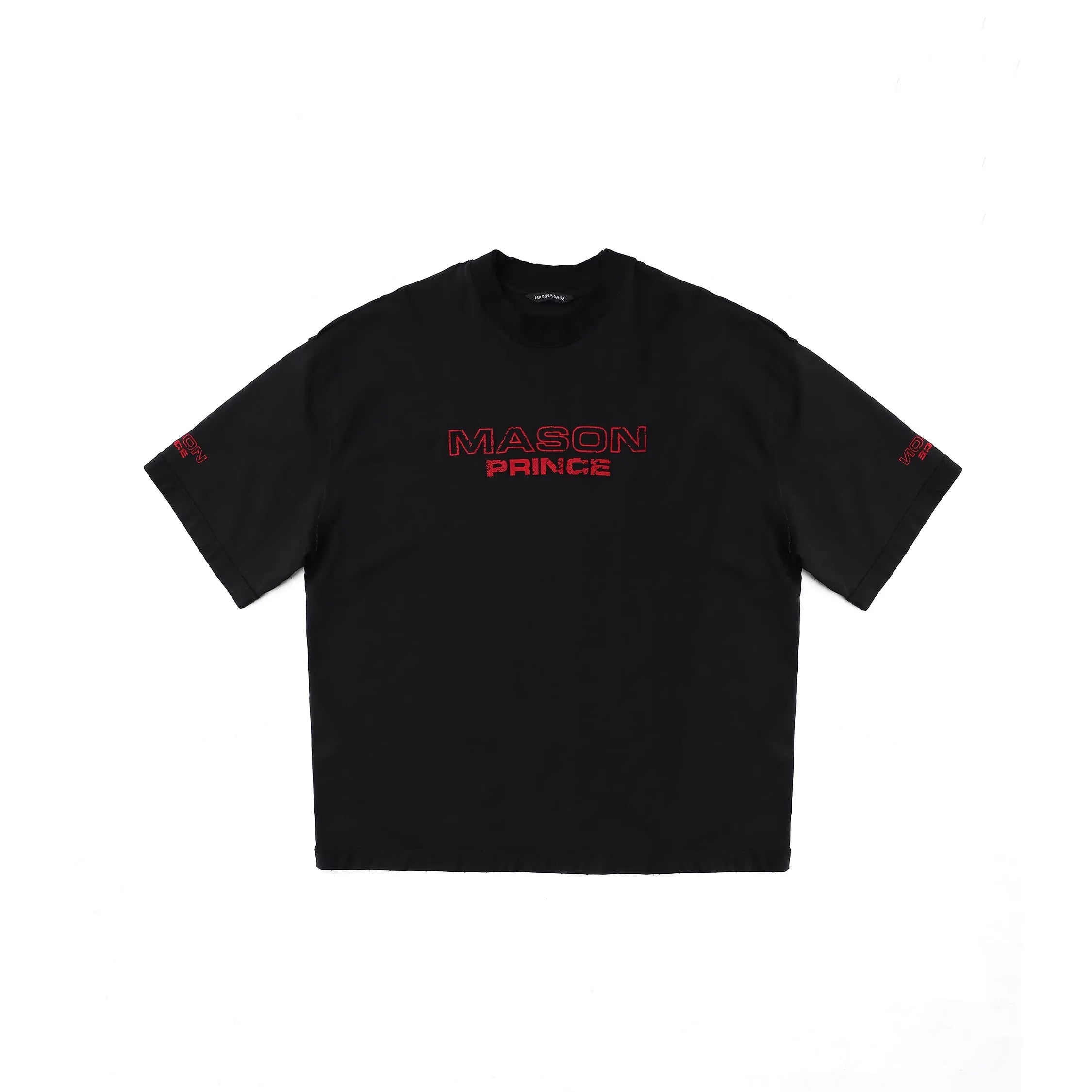 MASONPRINCE Men's Double Collar Embroidered Short Sleeve T-Shirt