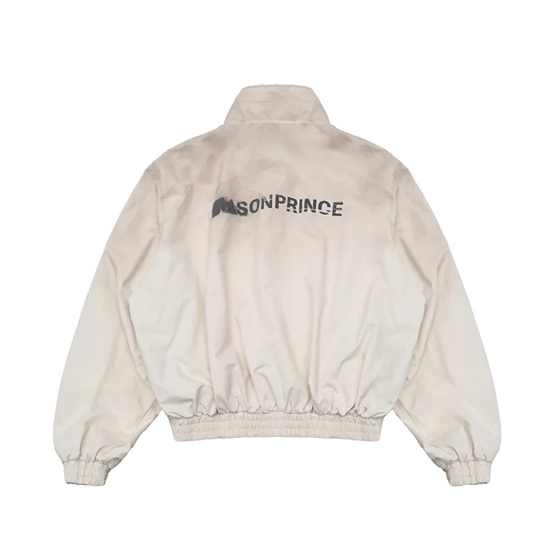 MASONPRINCE Graffiti Print Hand-Painted Faded Nylon Coach Jacket
