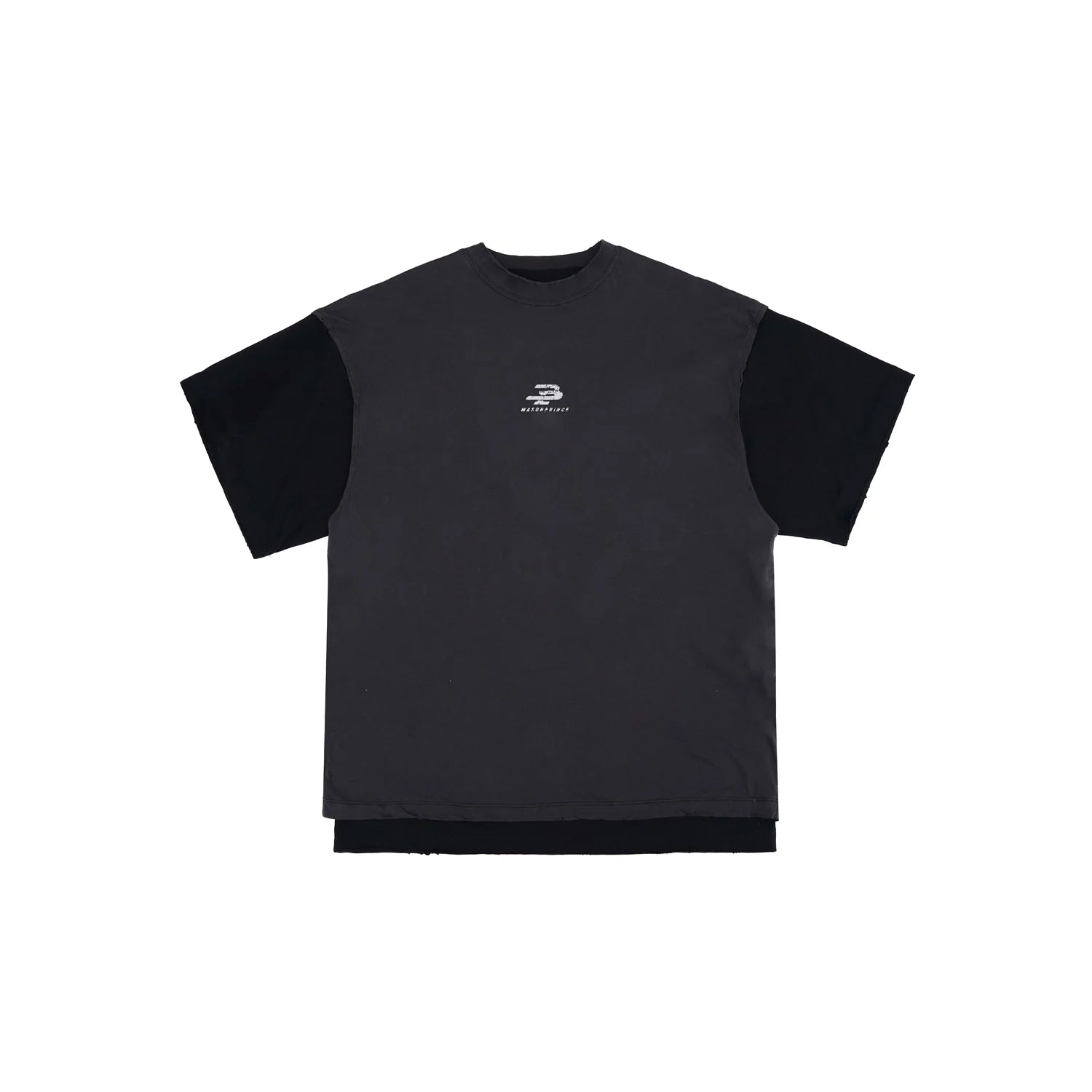 MASONPRINCE Two-Tone Cracked Print Cotton Short Sleeve T-Shirt