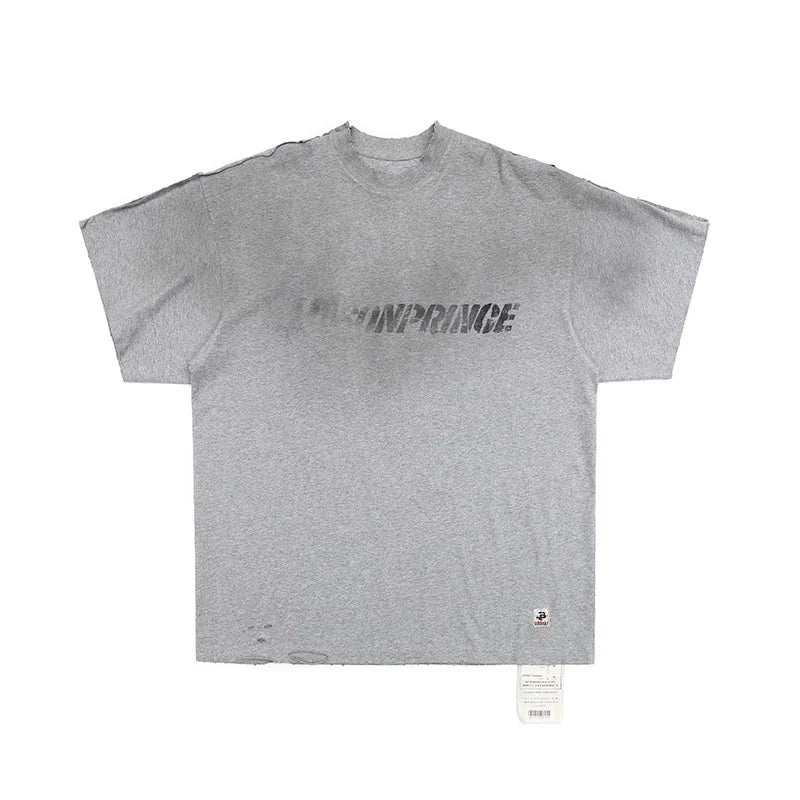 MASONPRINCE Washed Black Graffiti Print Cotton T-Shirt