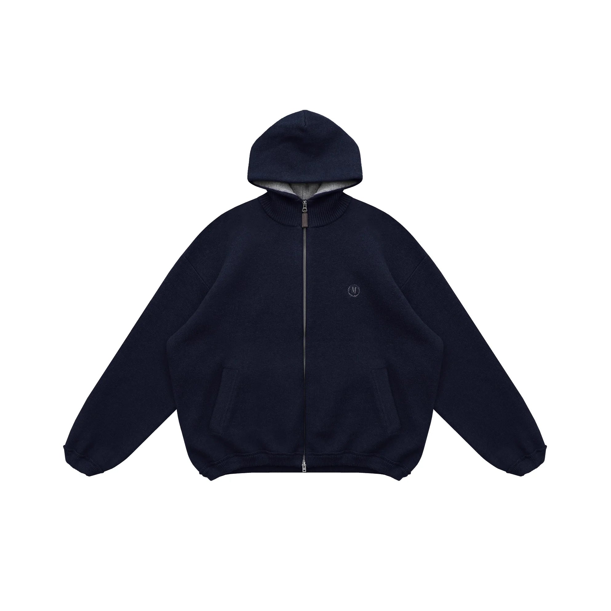 MASONPRINCE Double-Sided Cashmere Zip-Up Stand Collar Hoodie