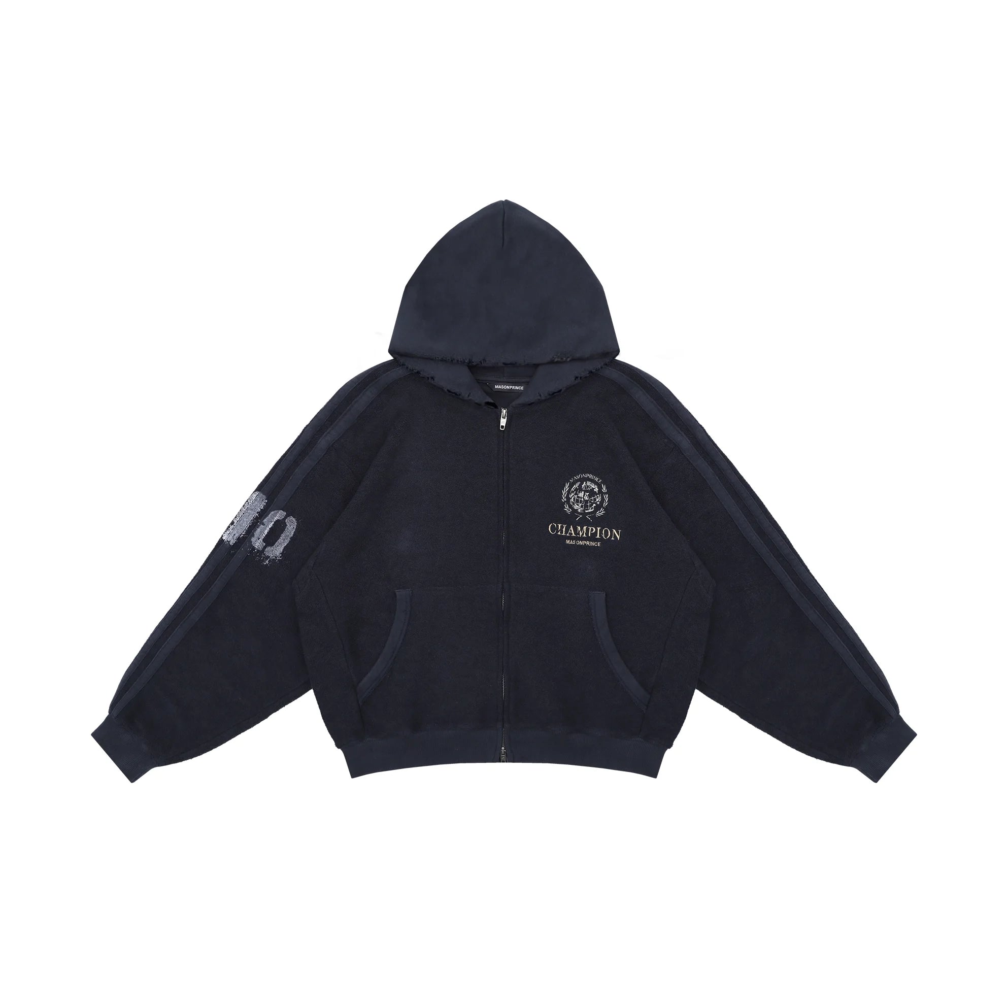 MASONPRINCE Women's Black Reverse-Knit Hoodie and Sweatpants Set