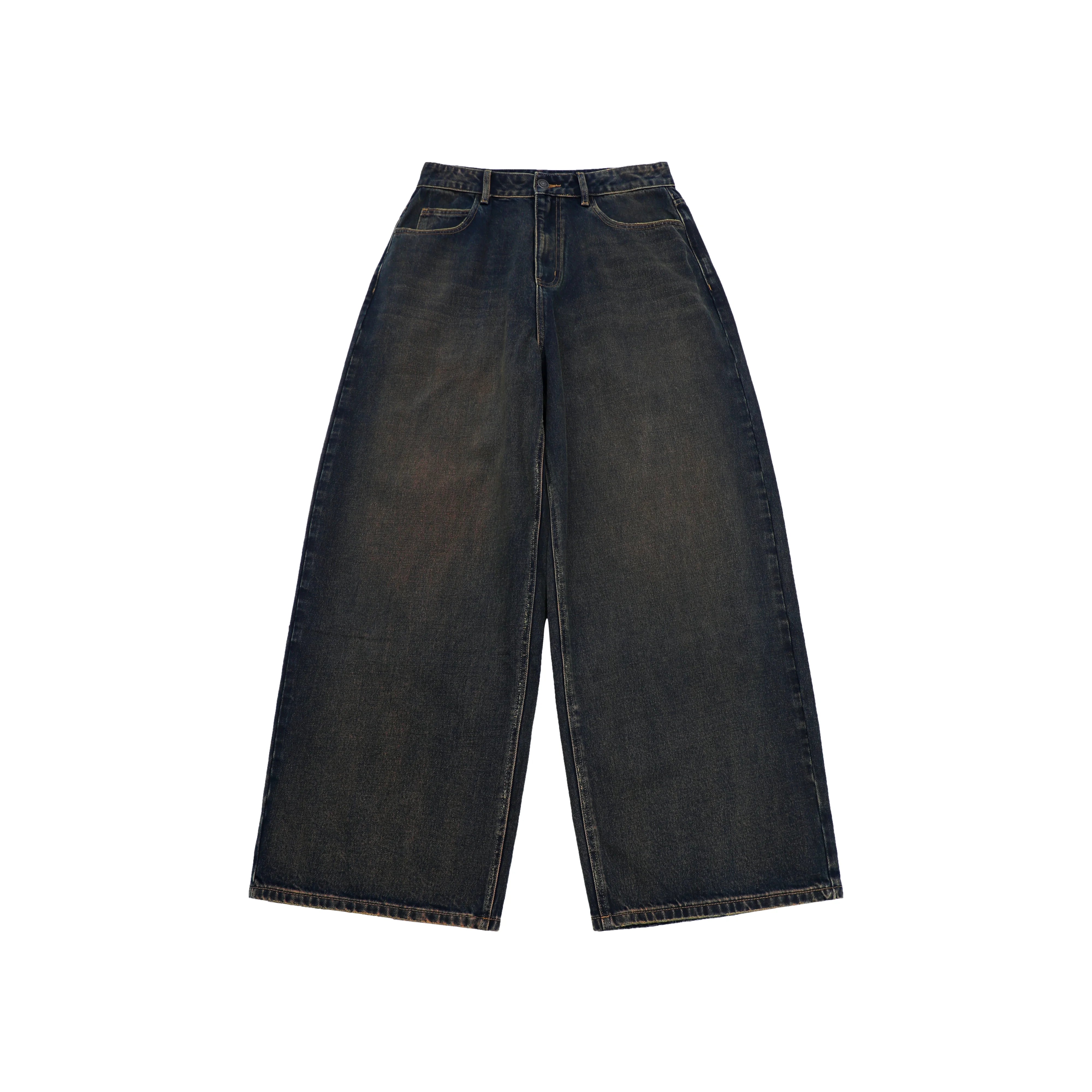 MASONPRINCE Vintage Washed Wide-Leg Loose Fit Denim Jeans