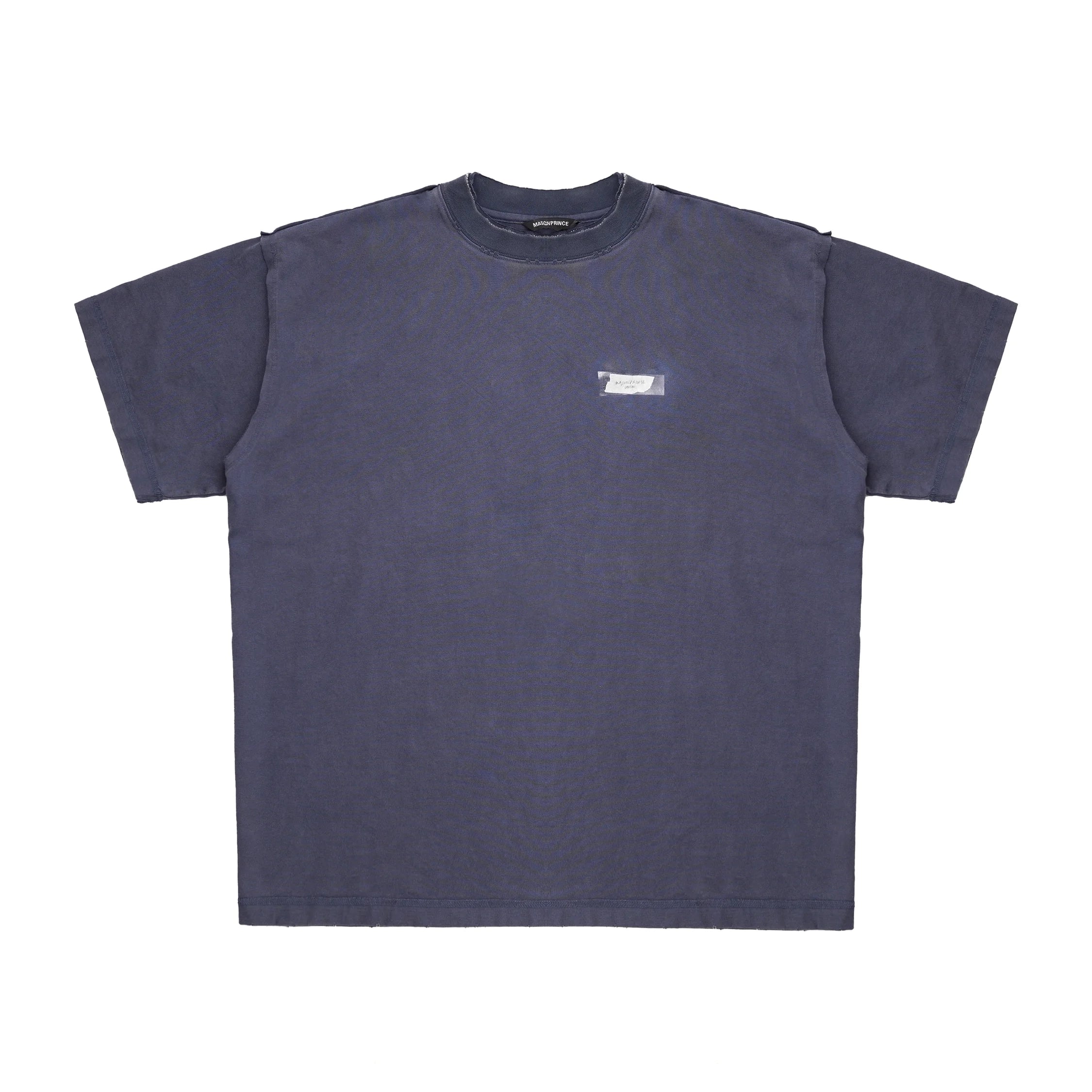 MASONPRINCE Double Collar Graphic Inverted Hem Oversized T-Shirt