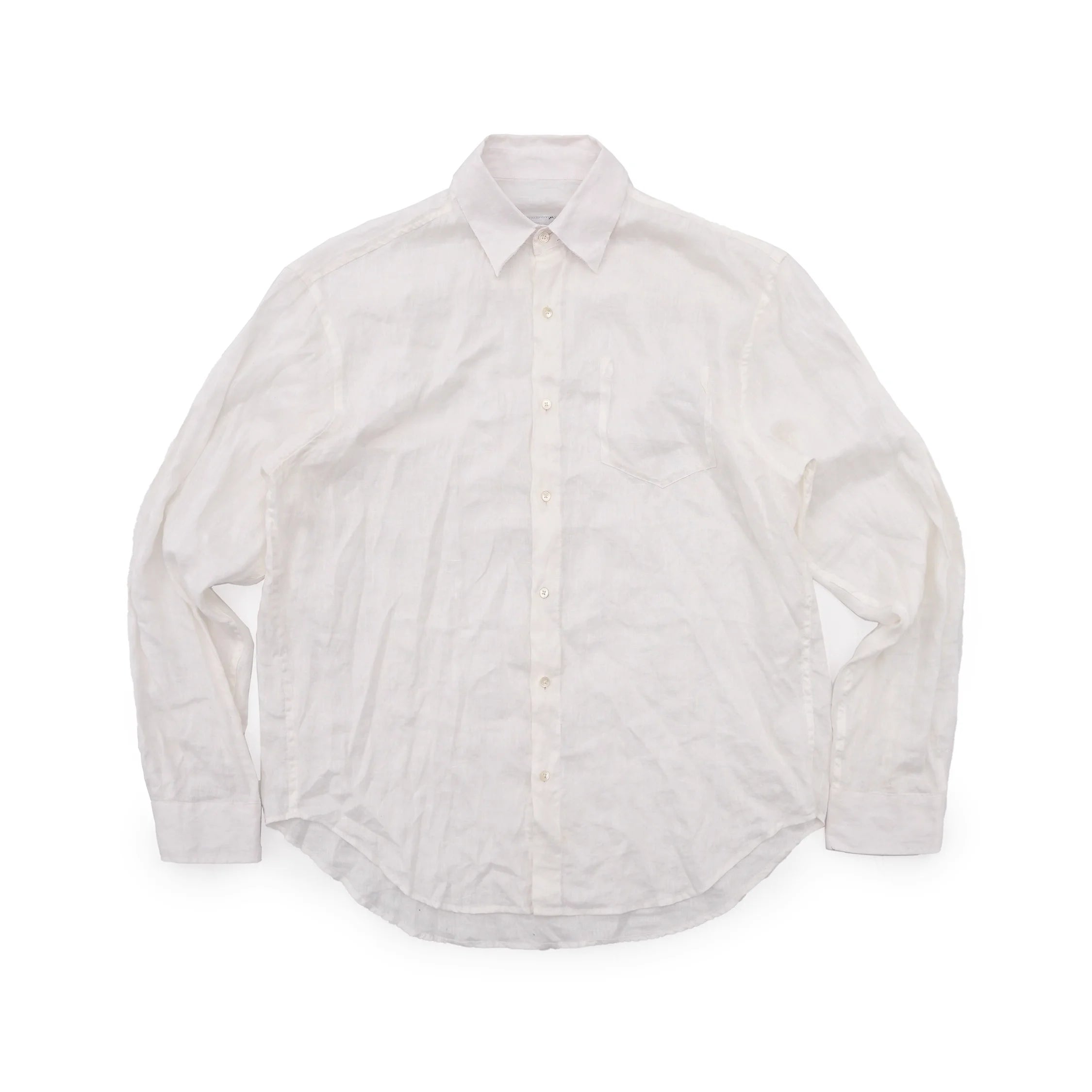 MASONPRINCE Oversized Linen Button-Up Shirt with Raw Hem and Sun Protection