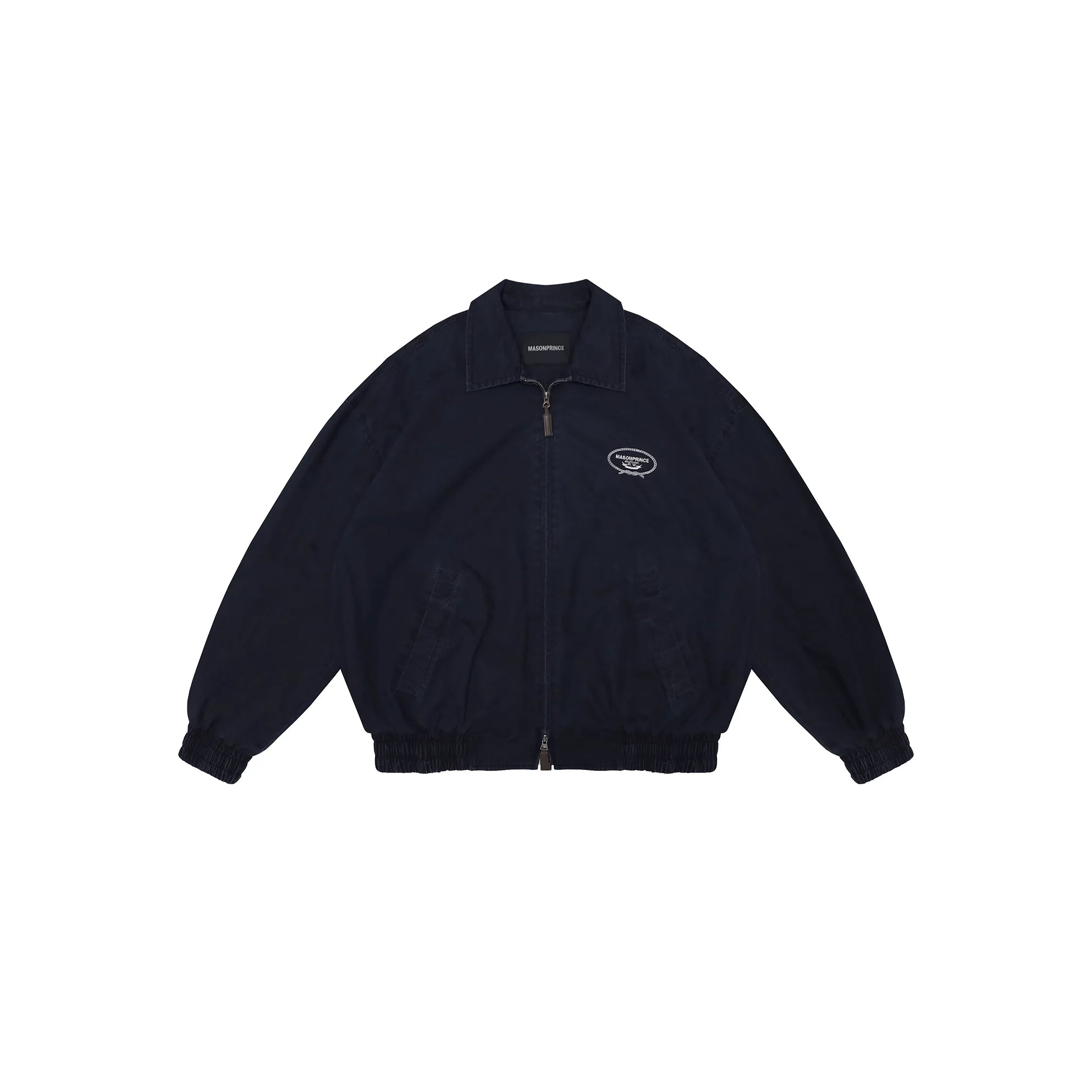 MASONPRINCE Oversized Washed Cotton Bomber Jacket with Plaid Lining