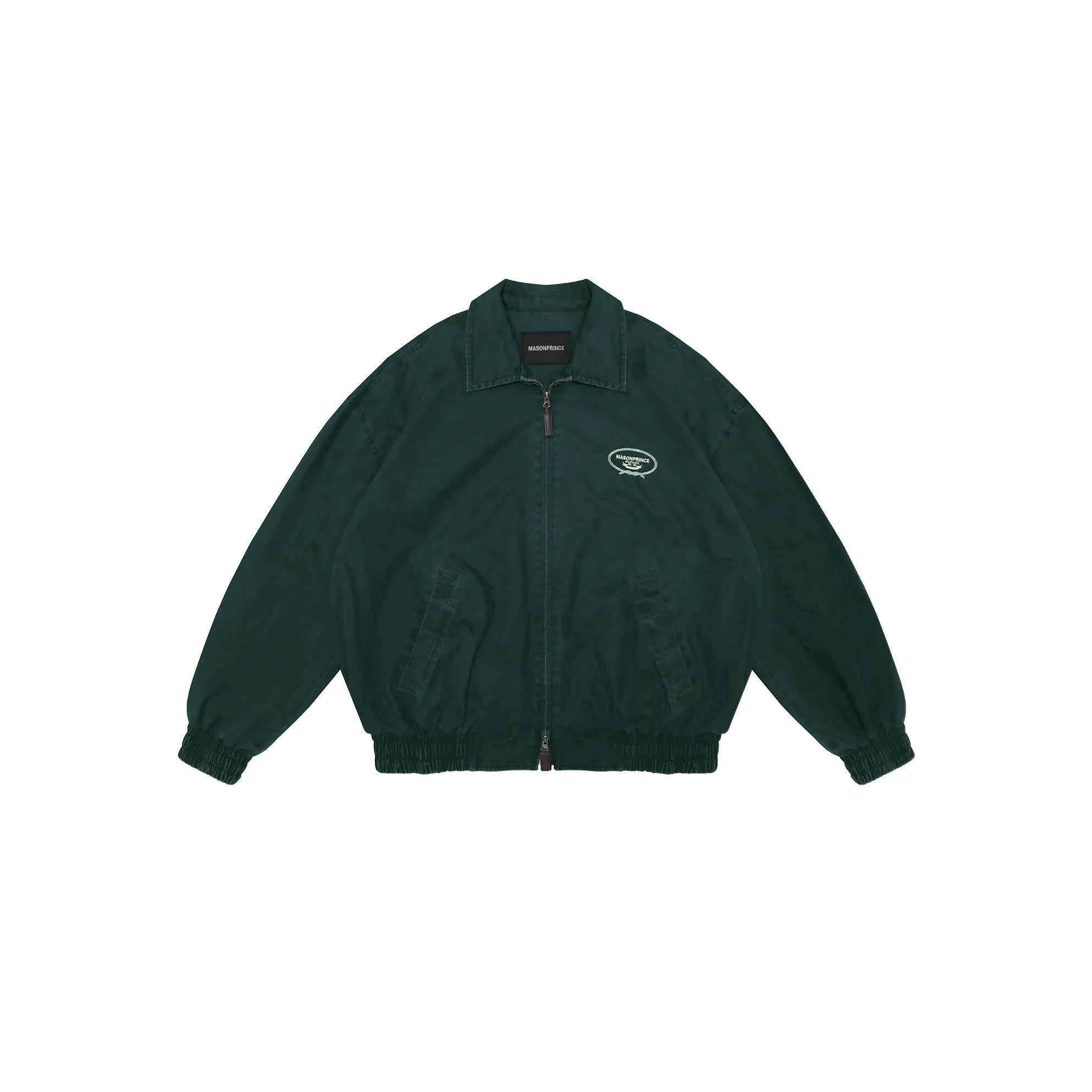 MASONPRINCE Oversized Washed Cotton Bomber Jacket with Plaid Lining