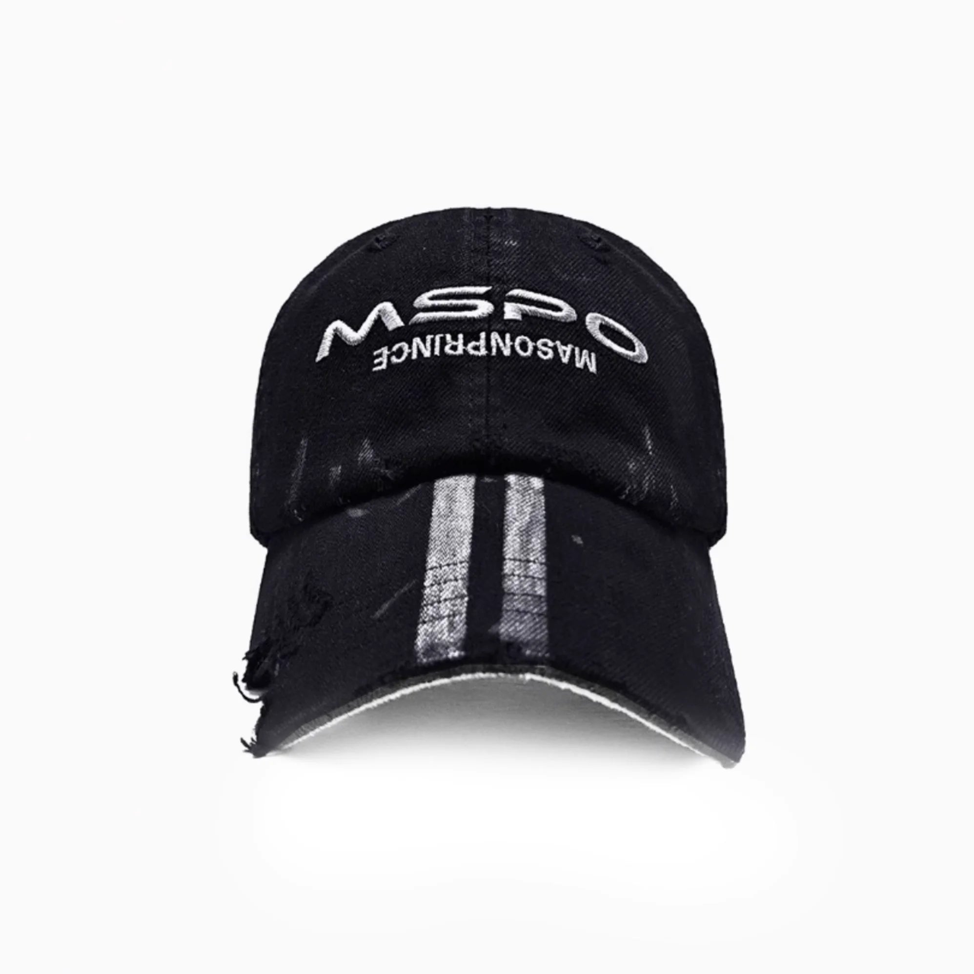 MASONPRINCE Handmade Distressed Baseball Cap with Double Labels