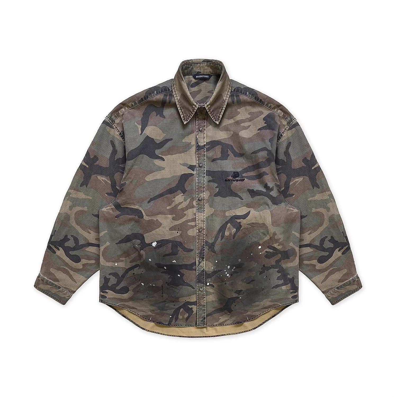 MASONPRINCE Unisex Paint-Splattered Camouflage Cotton Shirt Jacket