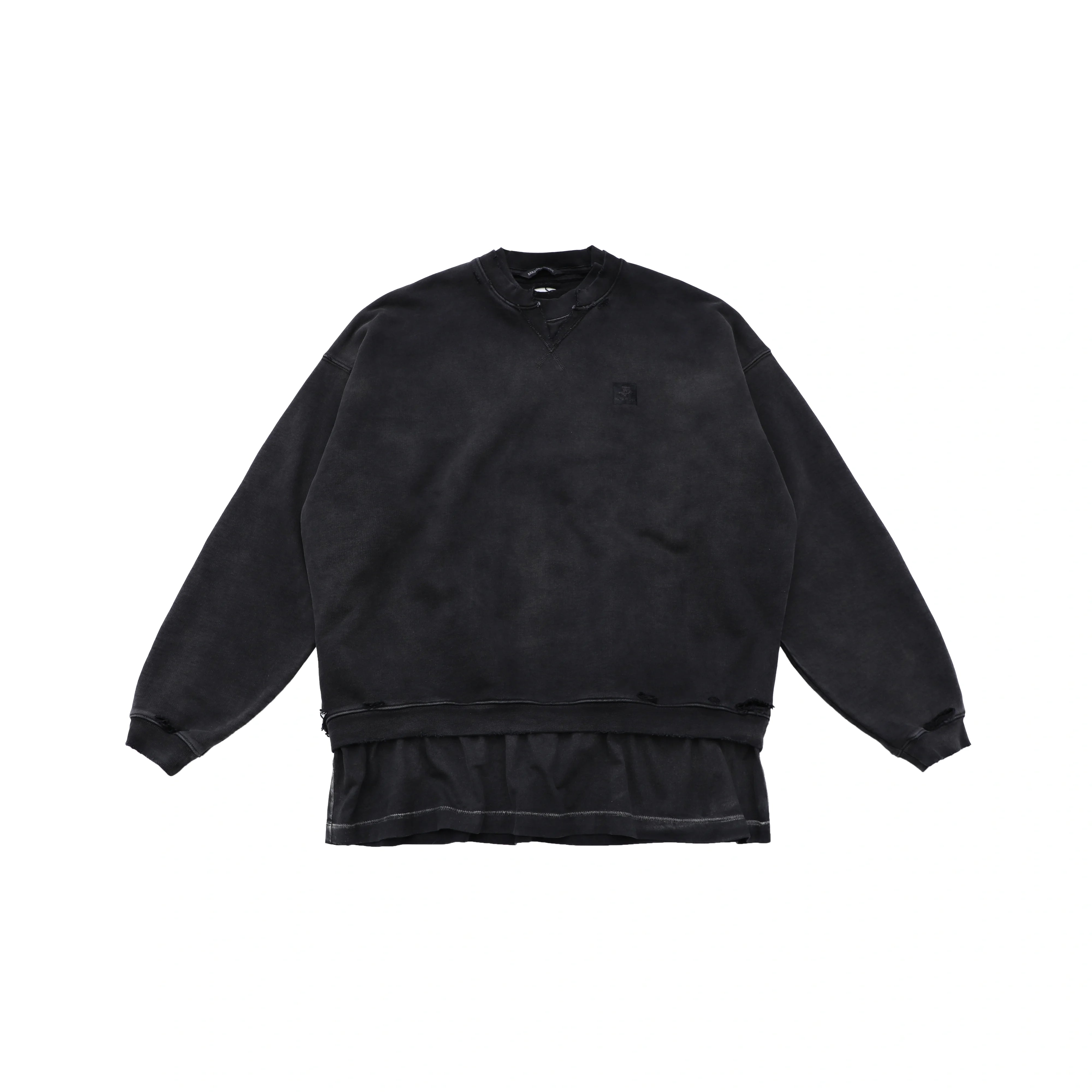 MASONPRINCE Distressed Vintage-Wash Crewneck Sweatshirt